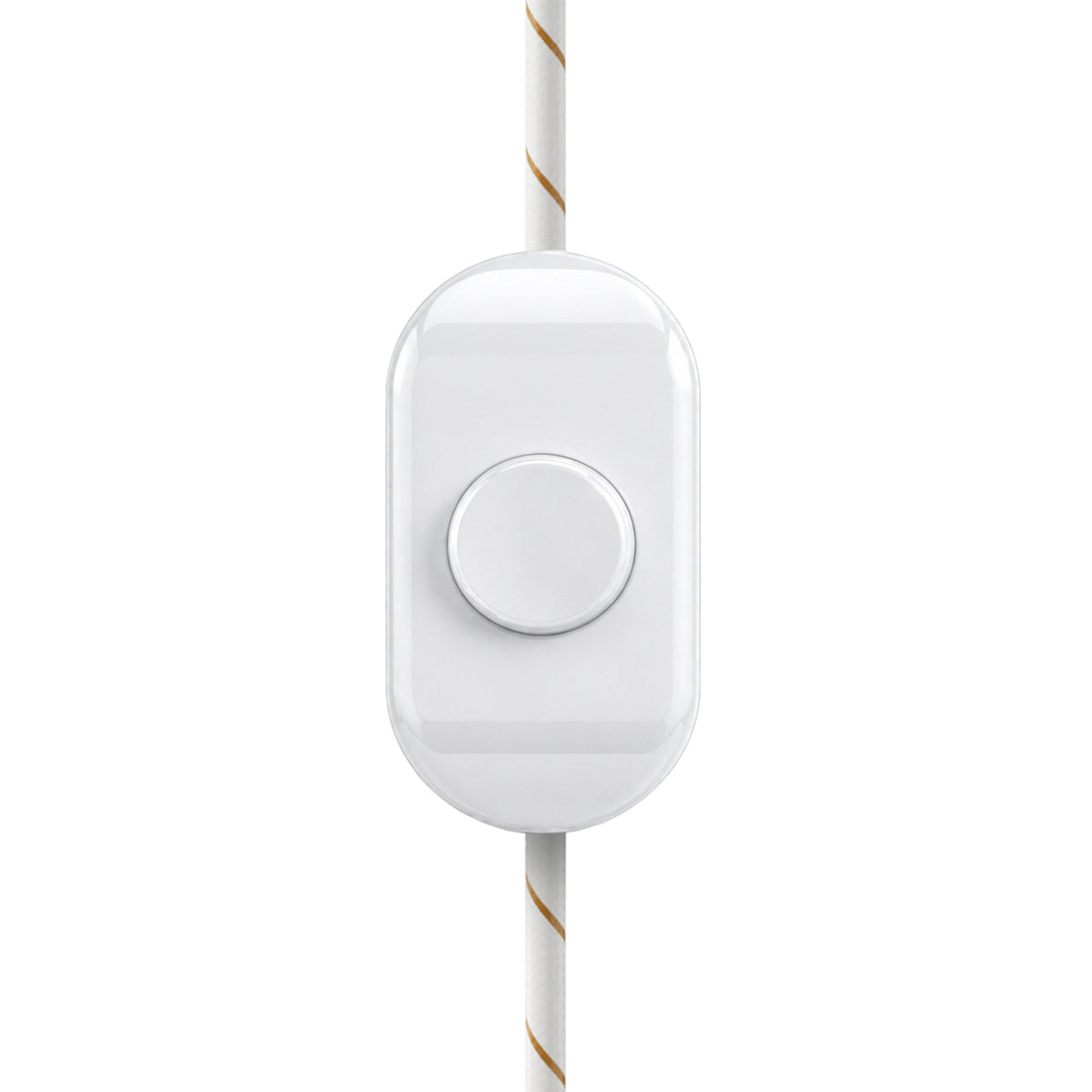 Dimmer universale per lampade da tavolo/terra con pulsante a pressione per lampadine LED e incandescenza - Design by Achille Castiglioni - Bianco