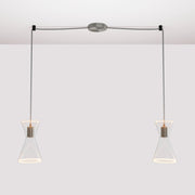 Double-Drop Ghost Double Cone Pendant Lamp - Brushed Titanium
