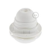 Double Ferrule Thermoplastic E26 light bulb socket - White