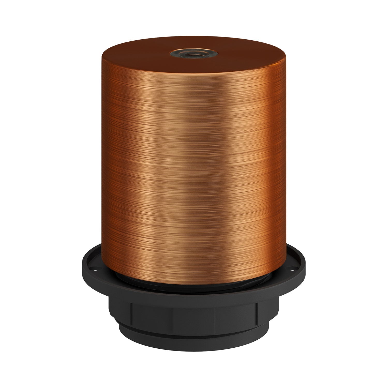 E26 semi-threaded metal socket kit with concealed cable clamp - Brushed copper