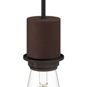 E26 semi-threaded metal socket kit with concealed cable clamp - Painted dark rust