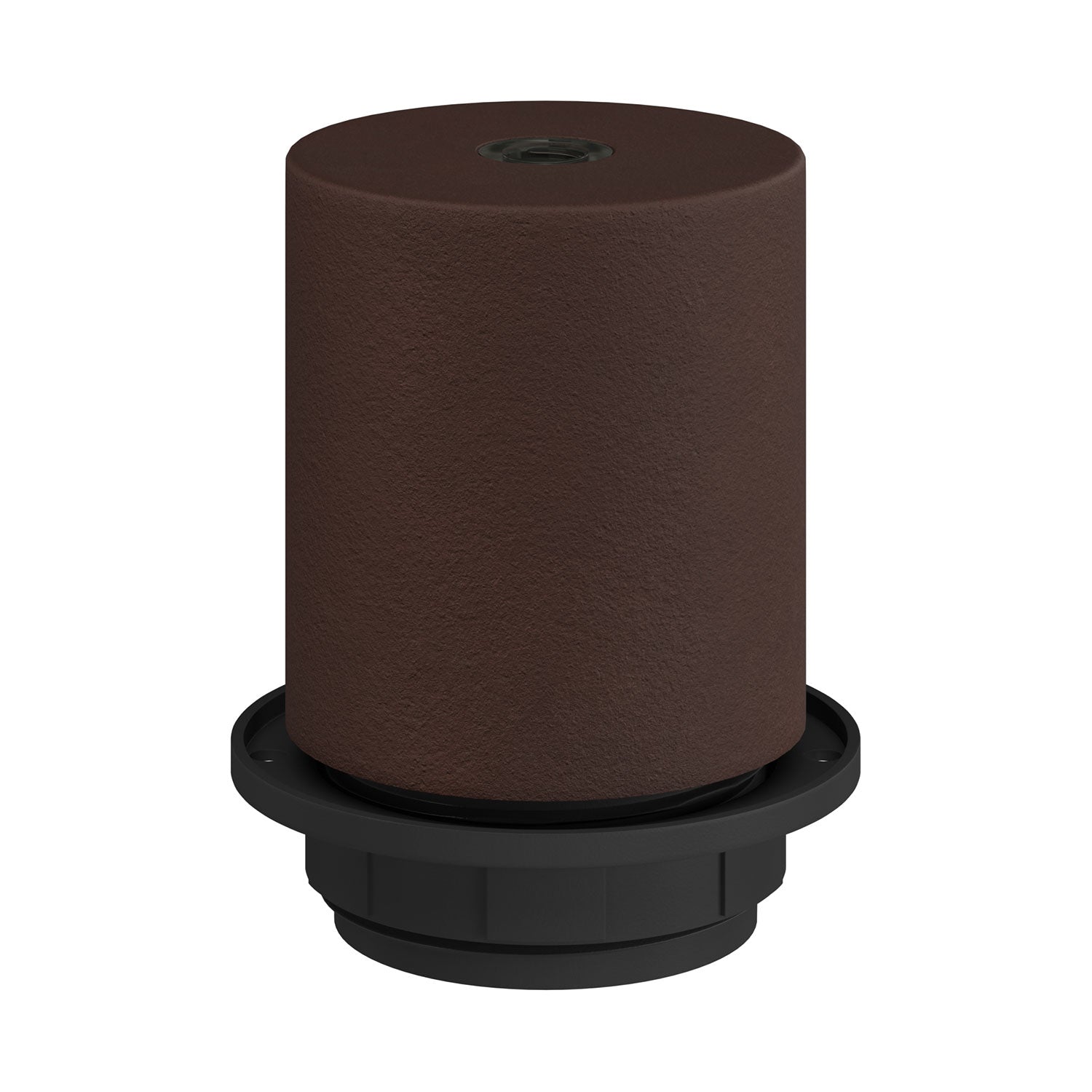 E26 semi-threaded metal socket kit with concealed cable clamp - Painted dark rust