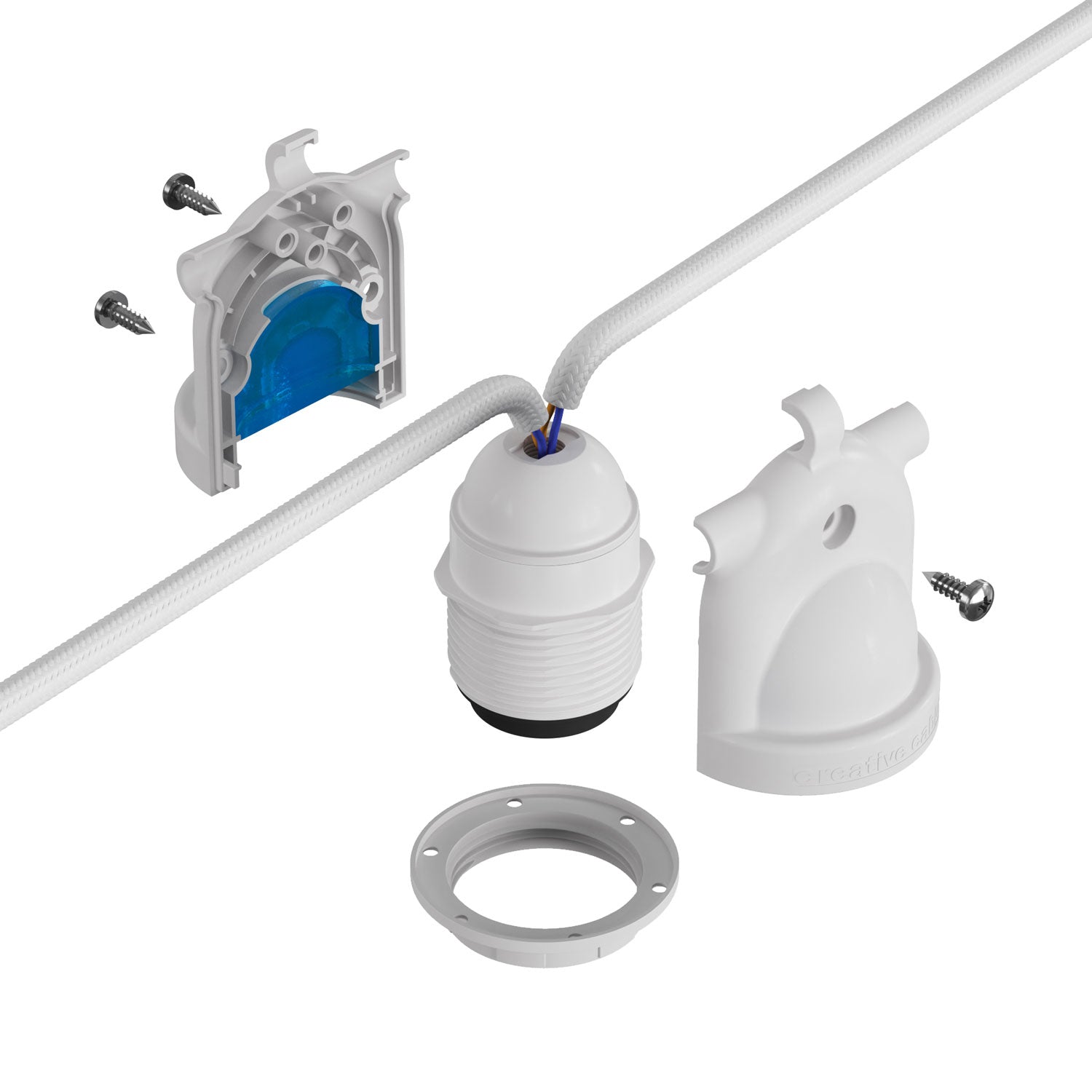 EIVA-2, 2-way socket E26 suitable for wet locations - White