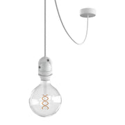EIVA Outdoor pendant lamp for lampshade with textile cable, decentralizer, canopy and socket for wet locations - White