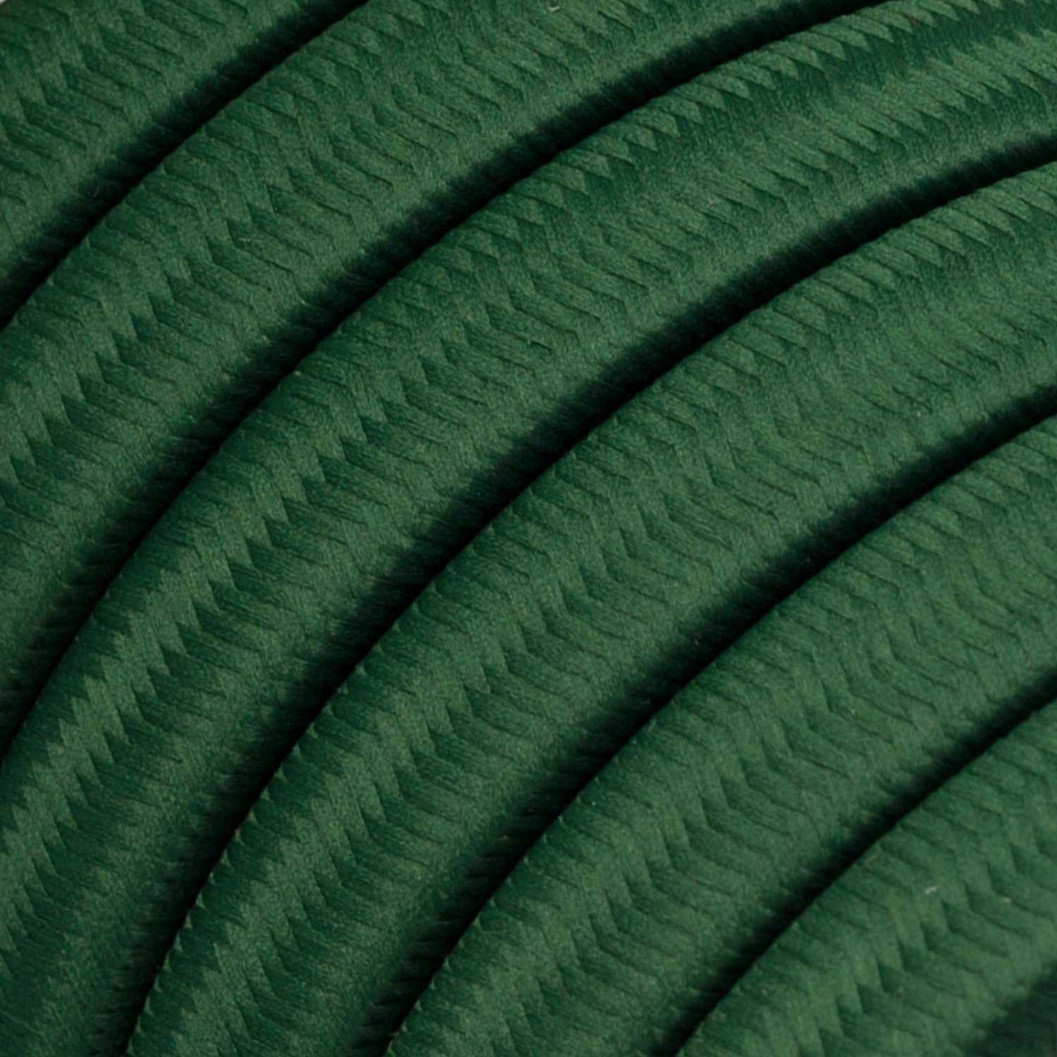 Electric Cable Color Cord for Custom String Lights, covered by Rayon fabric Dark Green - CM21