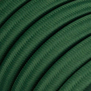 Electric Cable Color Cord for Custom String Lights, covered by Rayon fabric Dark Green - CM21