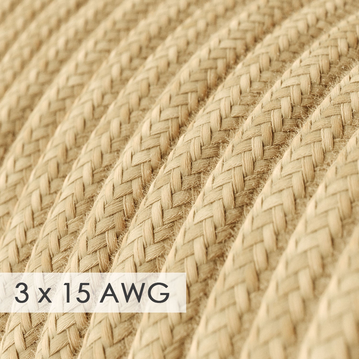 Extension Cord - Round Jute RN06 - 15/3 AWG