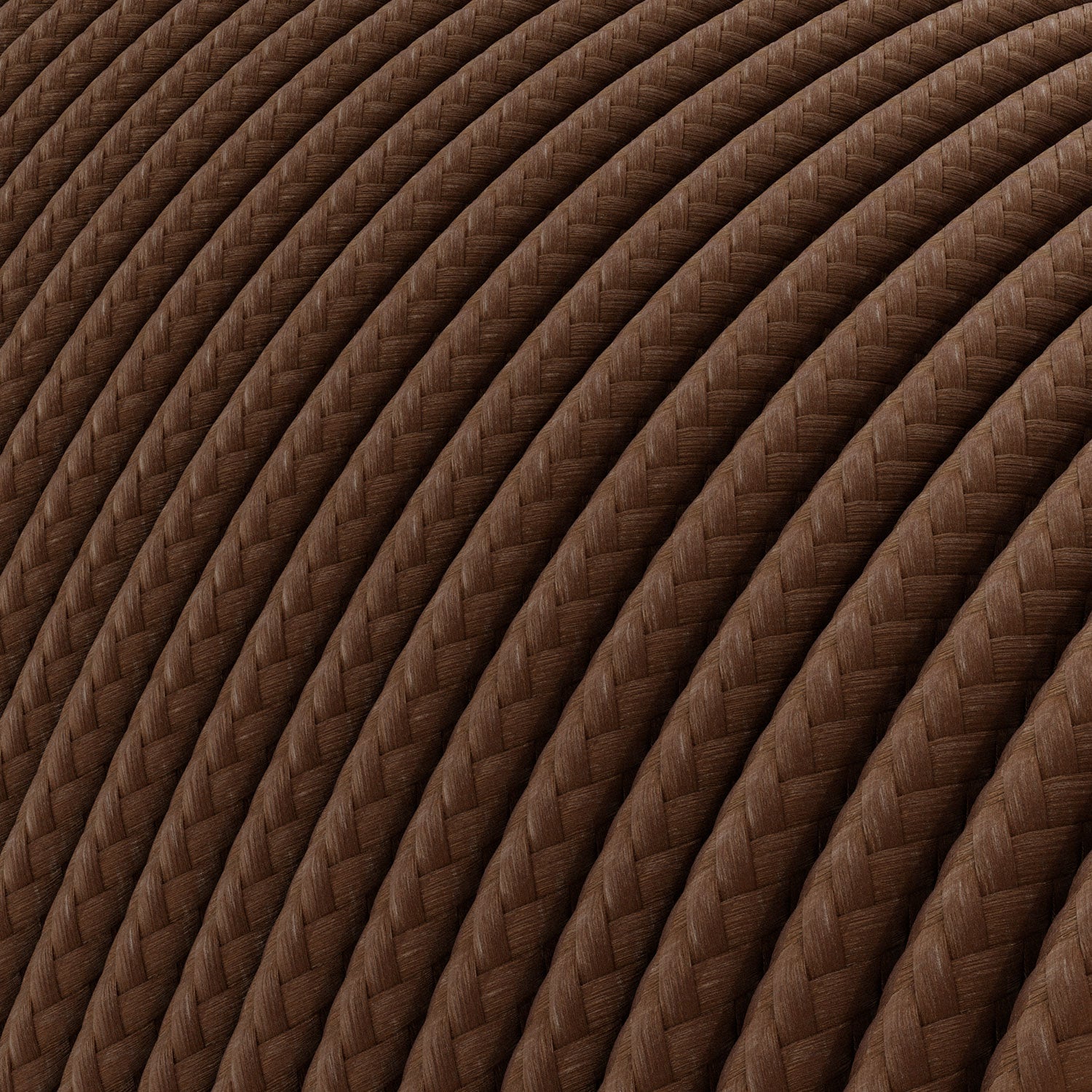 Extra Low Voltage power cable coated in silk effect fabric Brown RM13