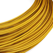 Extra Low Voltage power cable coated in silk effect fabric Gold RM05