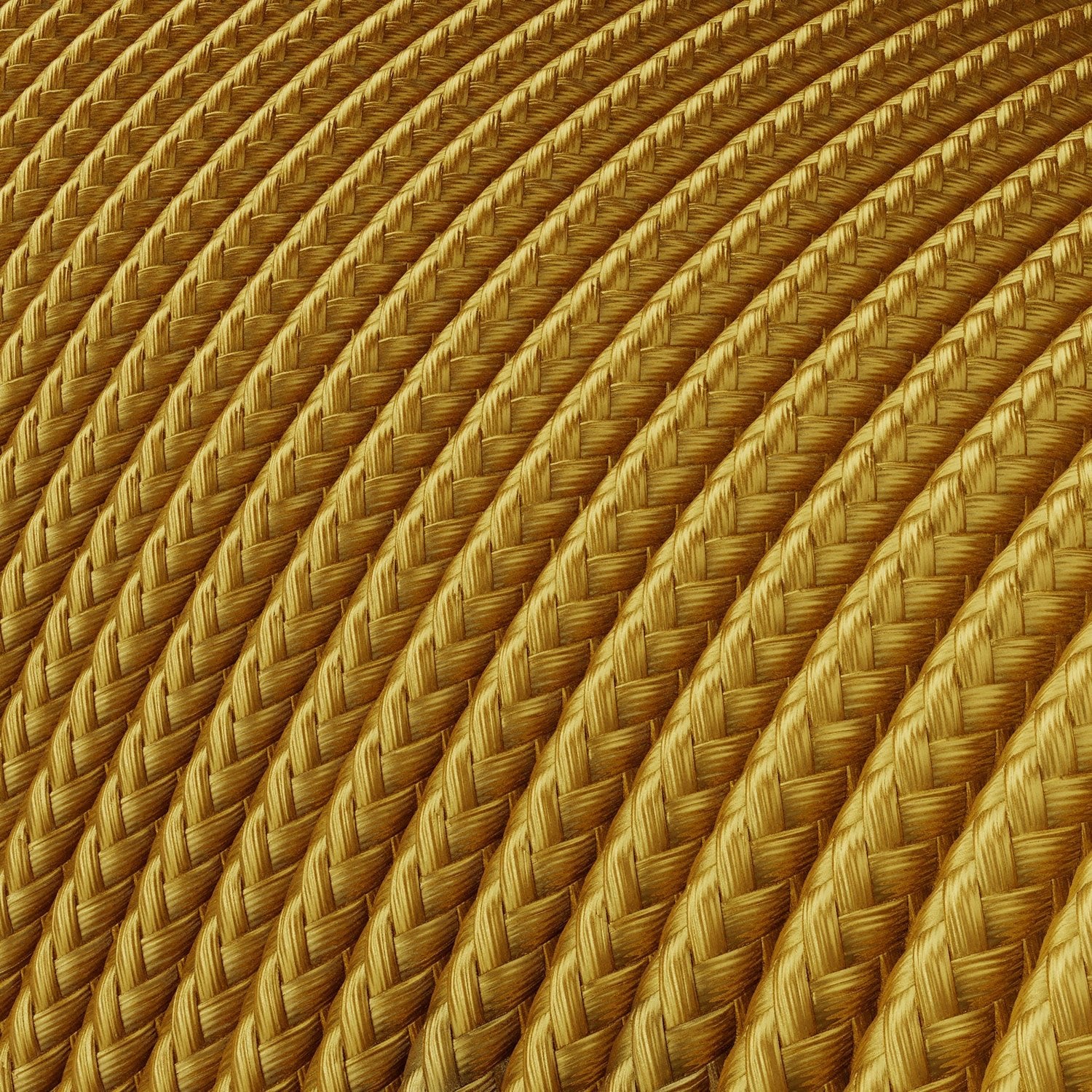 Extra Low Voltage power cable coated in silk effect fabric Gold RM05