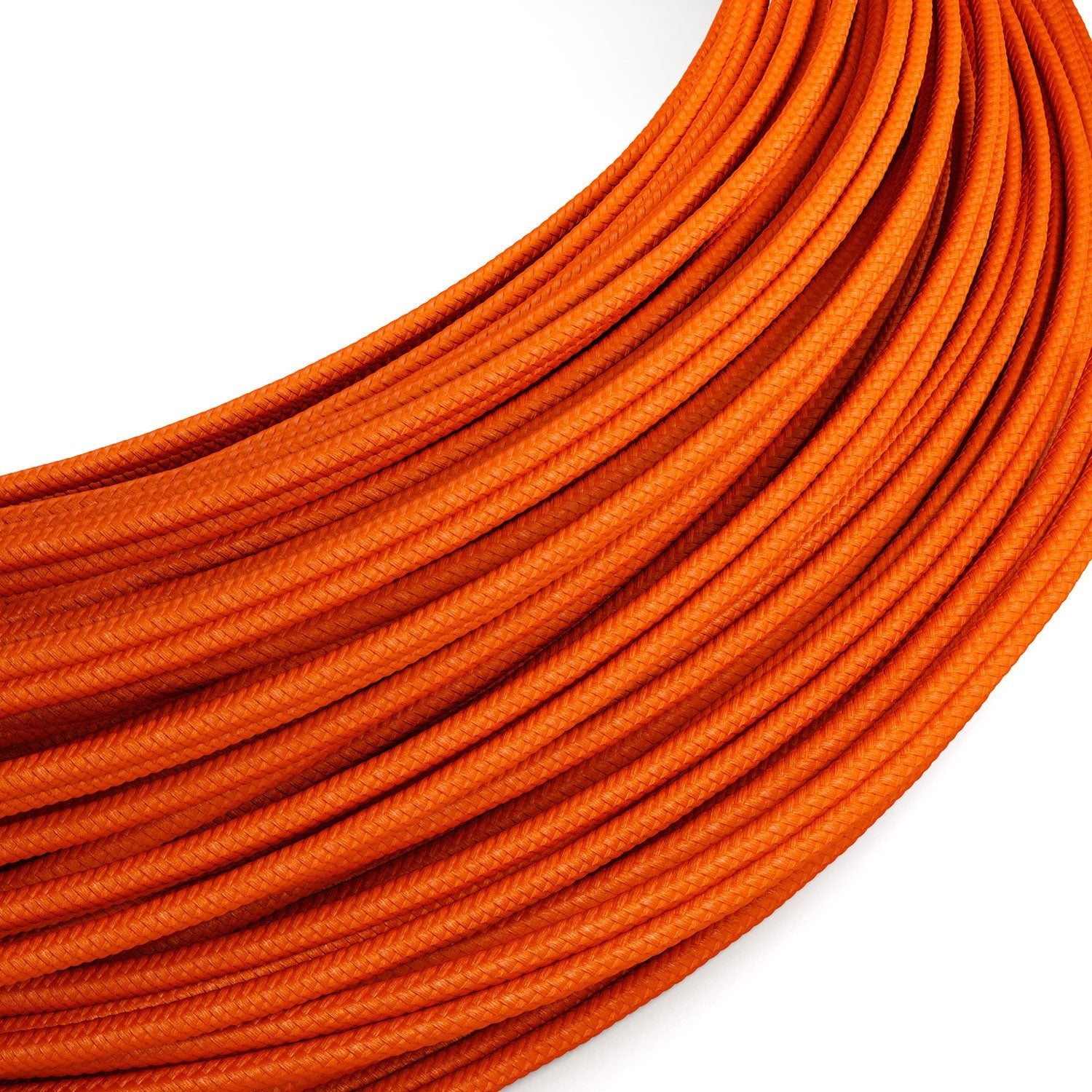 Extra Low Voltage power cable coated in silk effect fabric Orange RM15