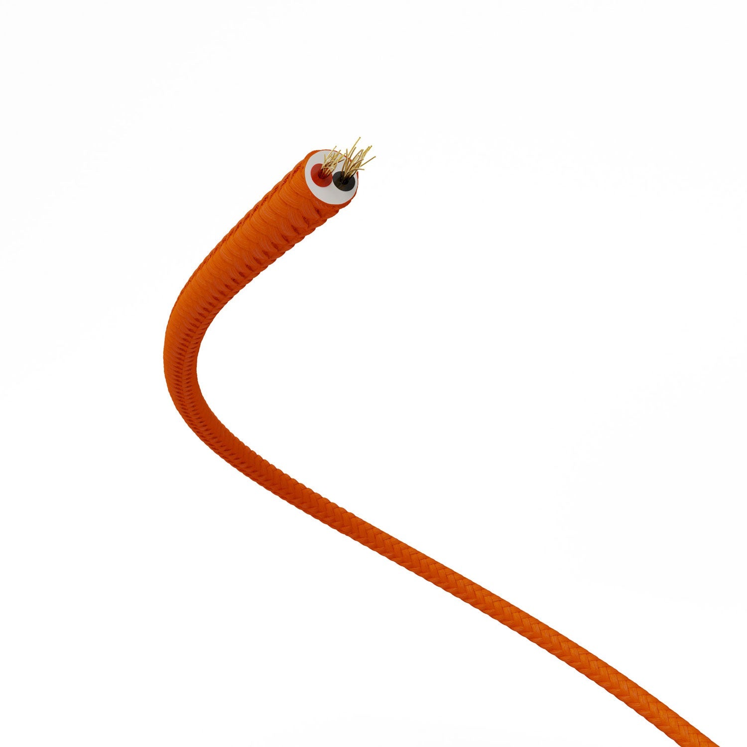 Extra Low Voltage power cable coated in silk effect fabric Orange RM15