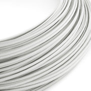 Extra Low Voltage power cable coated in silk effect fabric White RM01