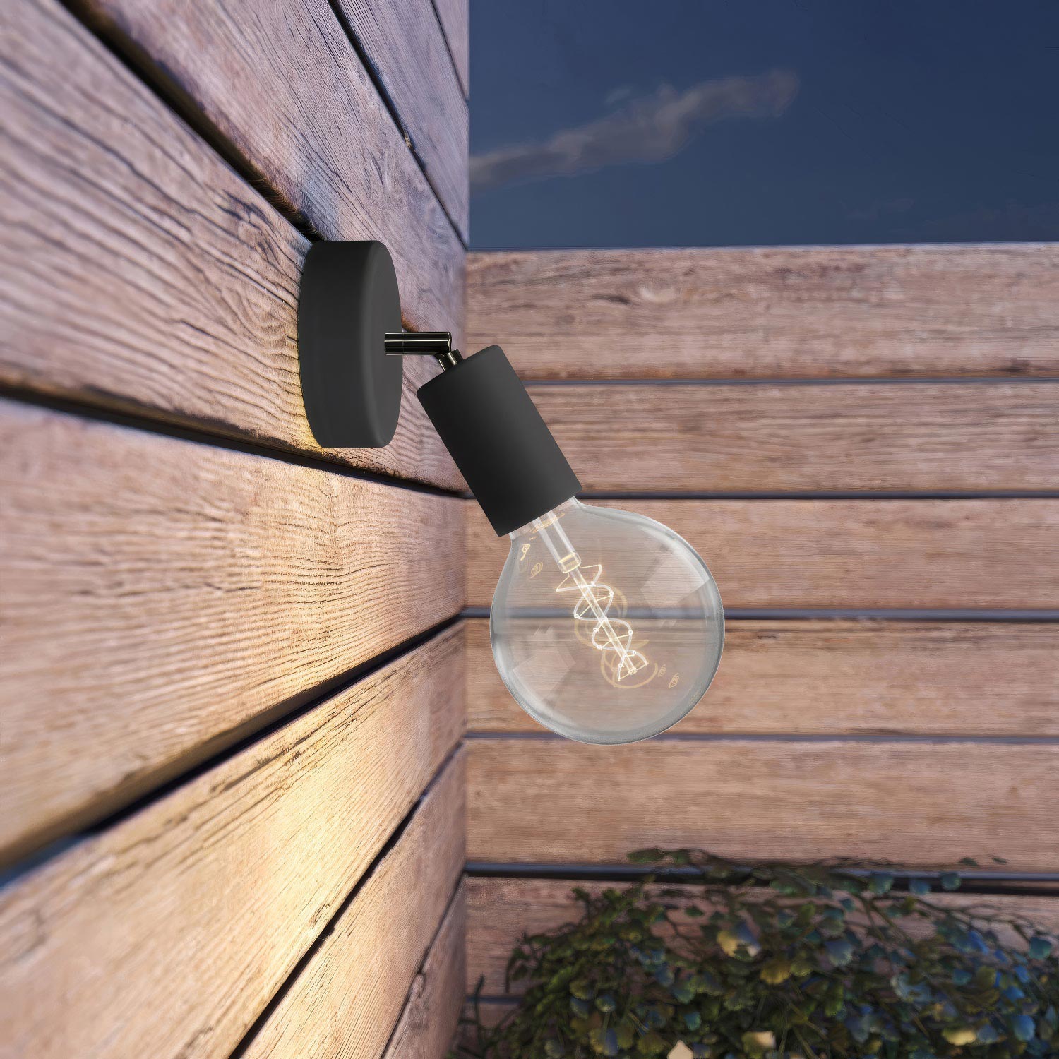 Fermaluce EIVA ELEGANT with adjustable joint, canopy and socket for wet locations - Black