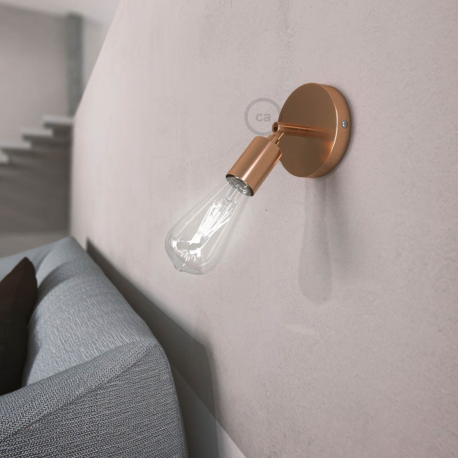 Fermaluce Metal 90°, the adjustable wall flush light - Copper