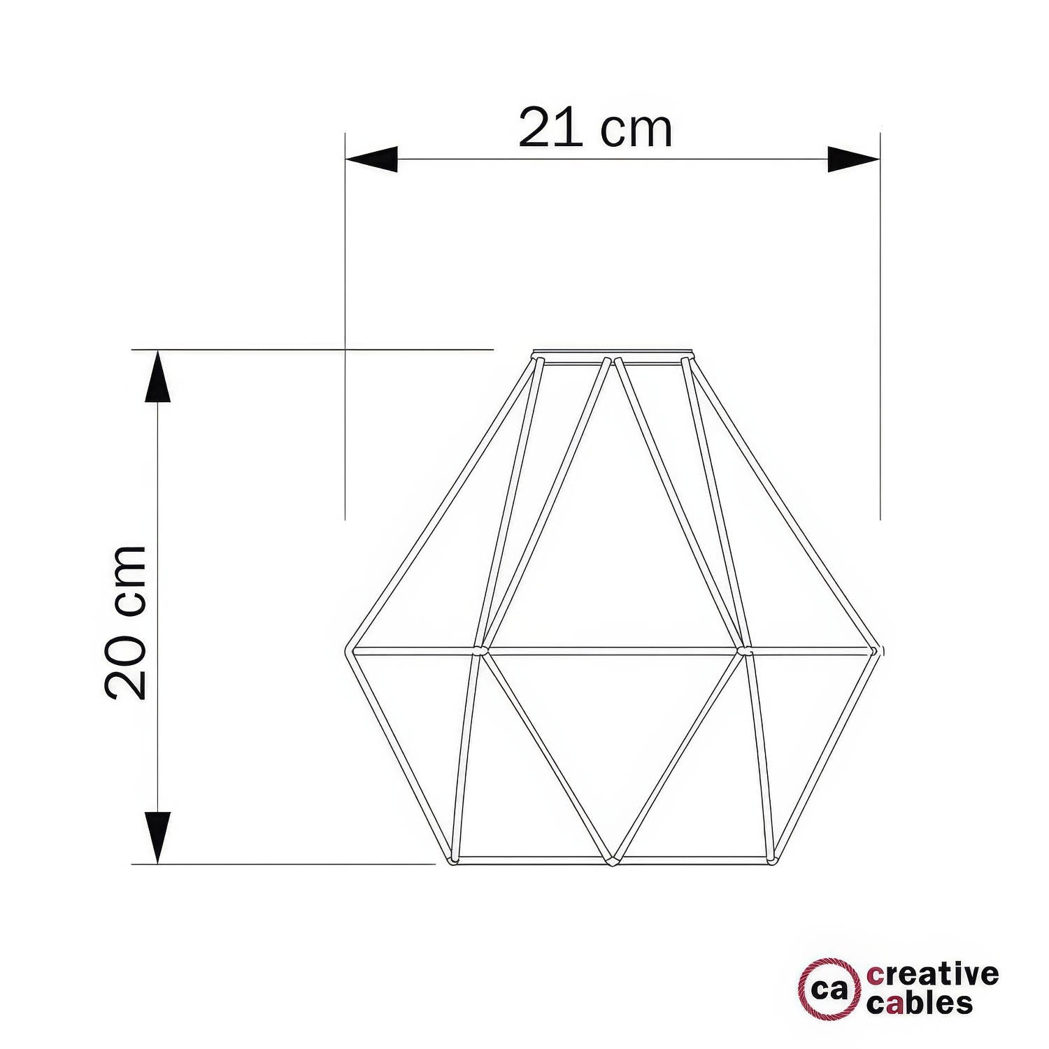 Gabbia paralume Diamond in metallo con attacco E27 - Ottone