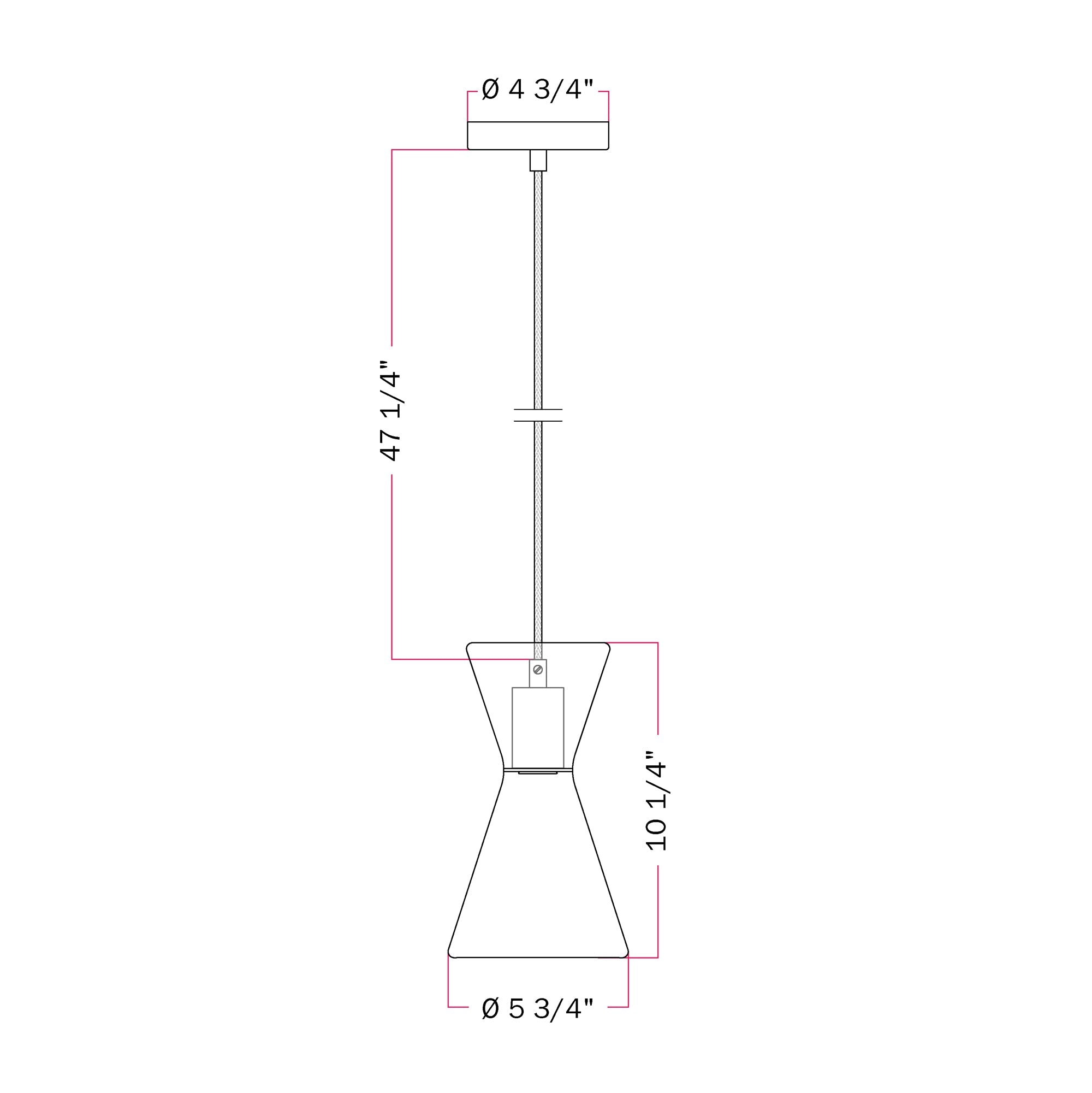 Ghost Double Cone Pendant Lamp - Black