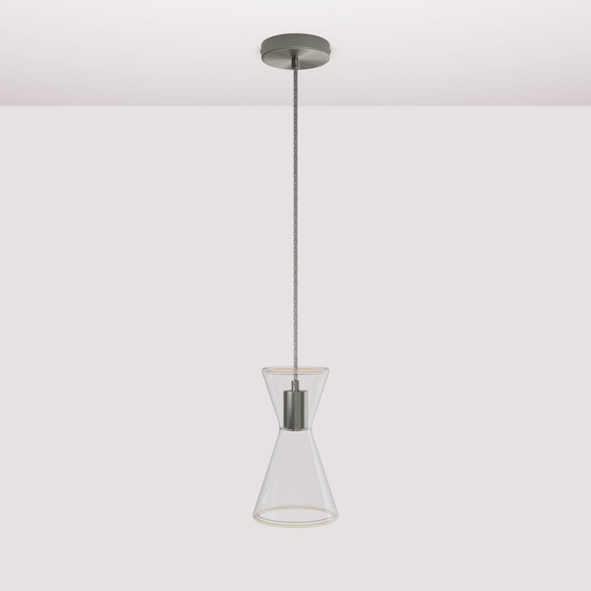 Ghost Double Cone Pendant Lamp - Brushed Titanium