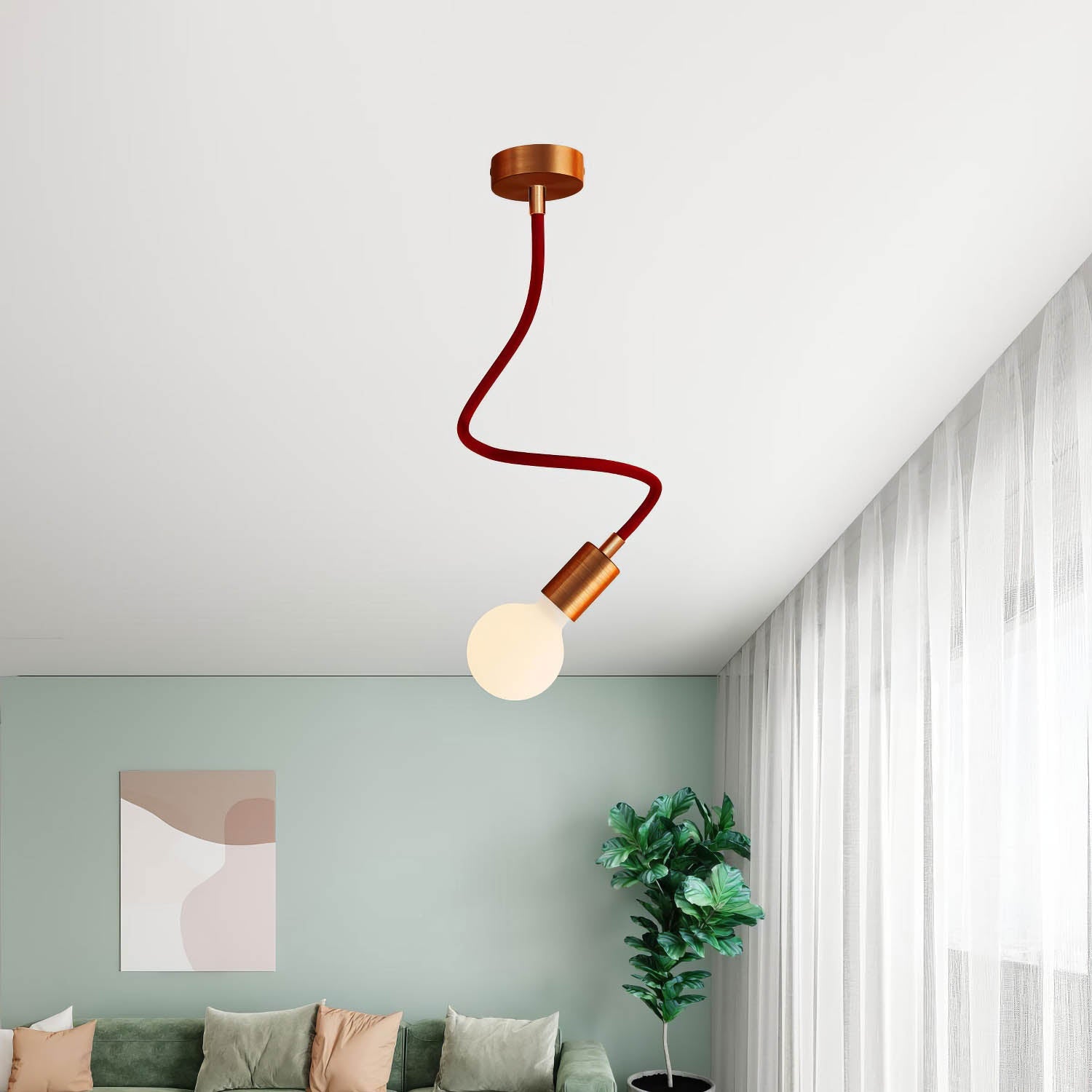 Kit Creative Flex tubo flessibile di estensione rivestito in tessuto RM19 Bordeaux con terminali metallici Rame satinato 60 cm