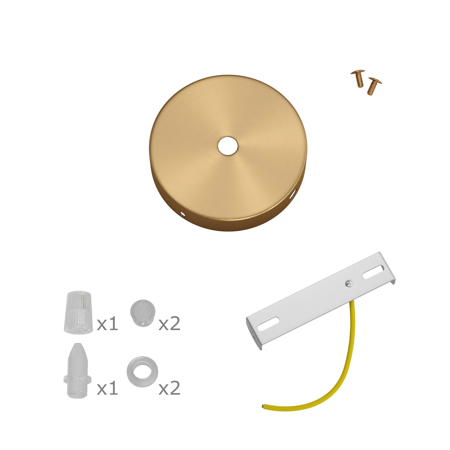 Kit Mini rosone cilindrico in metallo a 1 foro centrale e 2 laterali - Bronzo satinato Conico