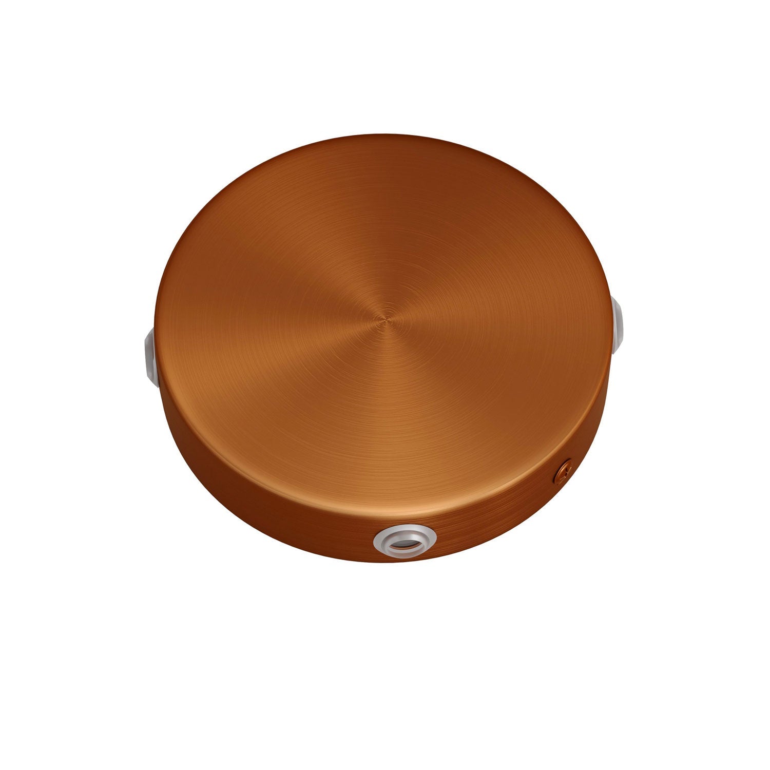 Kit Mini rosone cilindrico in metallo a 4 fori laterali (scatola di derivazione) - Rame satinato