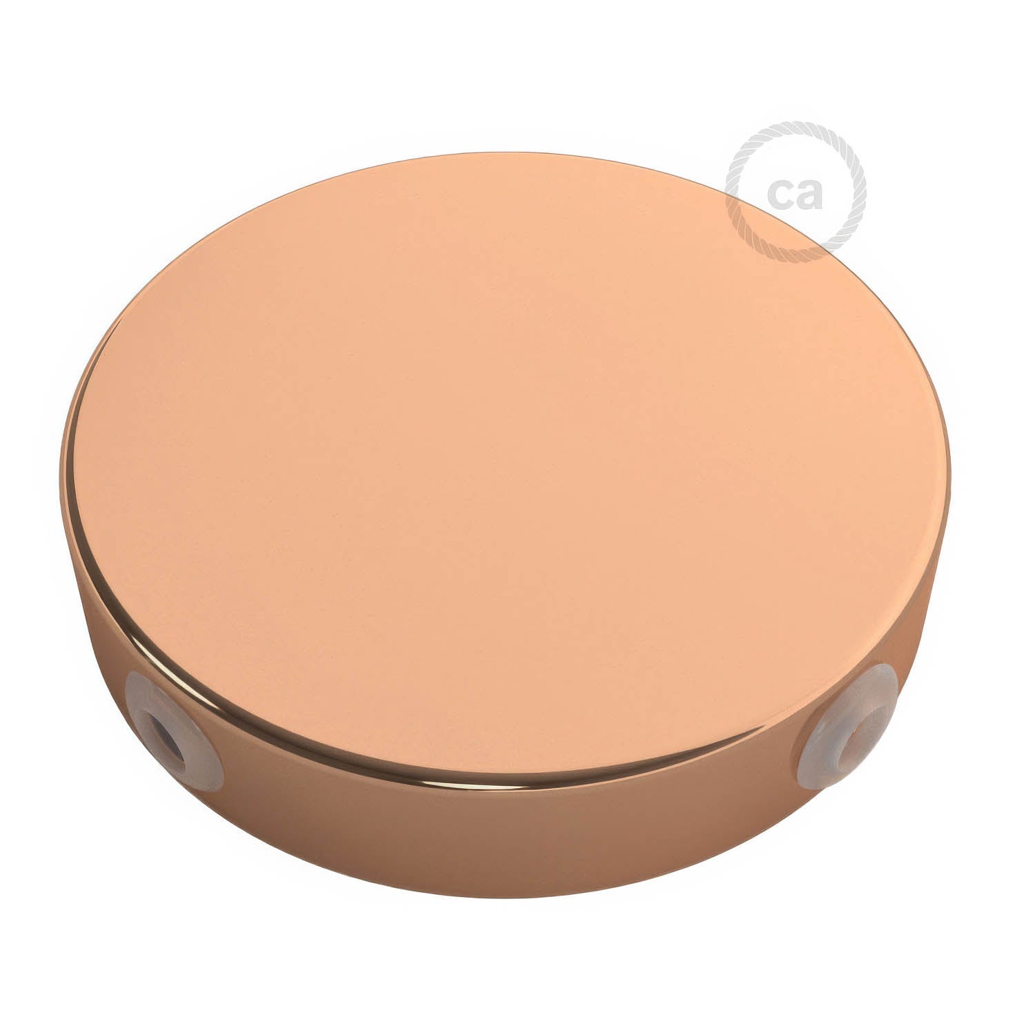 Kit rosone cilindrico in metallo a 4 fori laterali (scatola di derivazione) - Rame