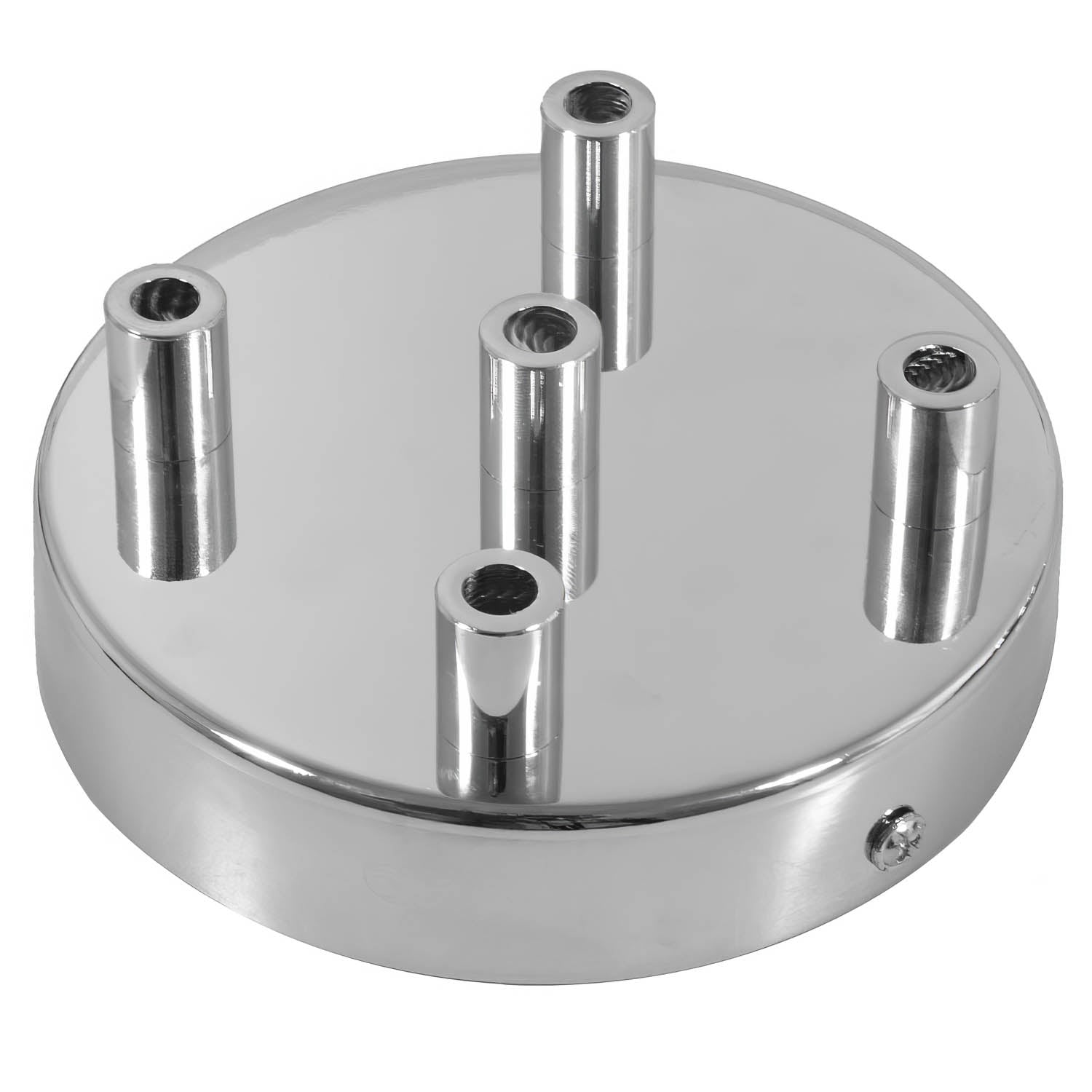 Kit rosone cilindrico in metallo a 5 fori - Cromo Cilindrico