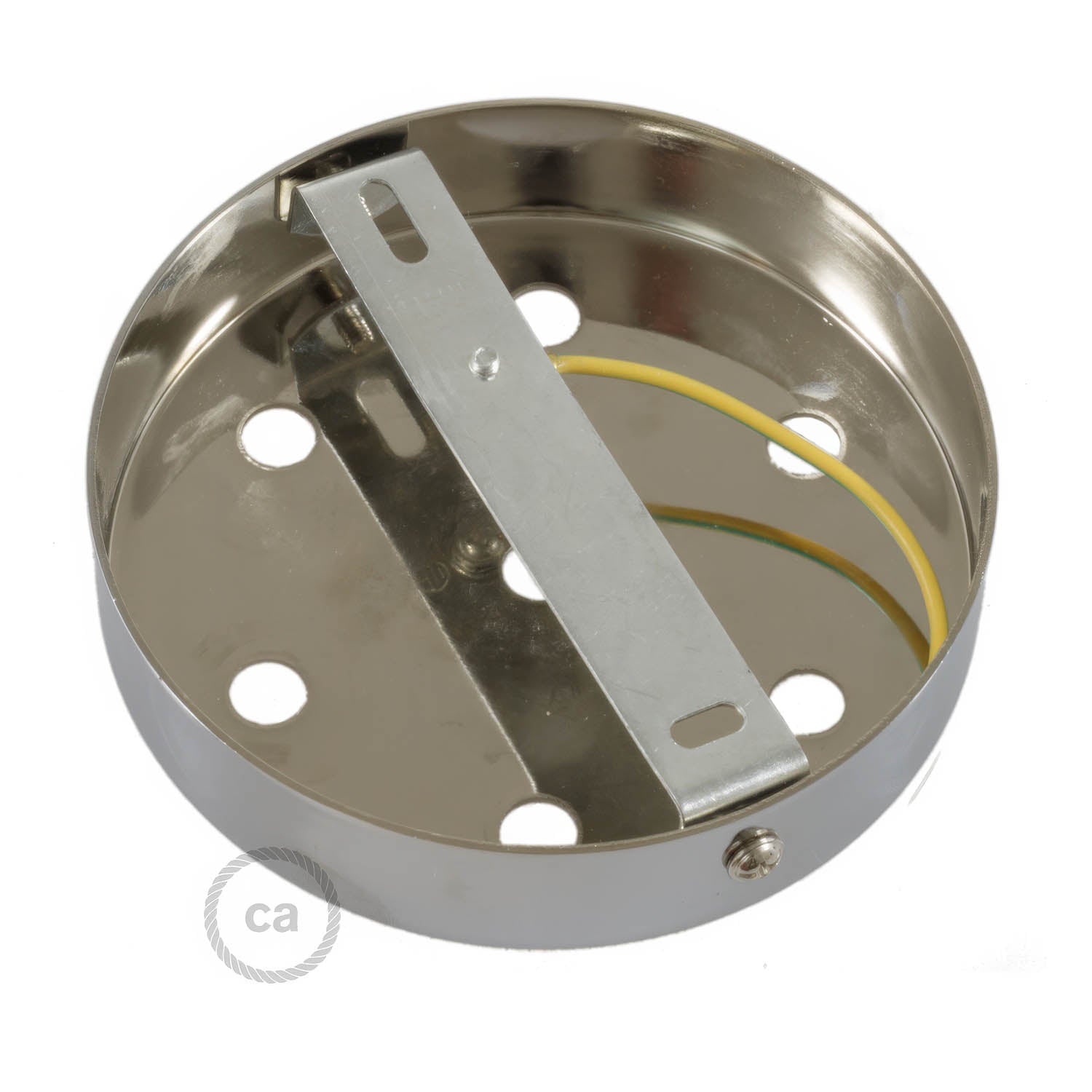 Kit rosone cilindrico in metallo a 7 fori - Titanio satinato Conico