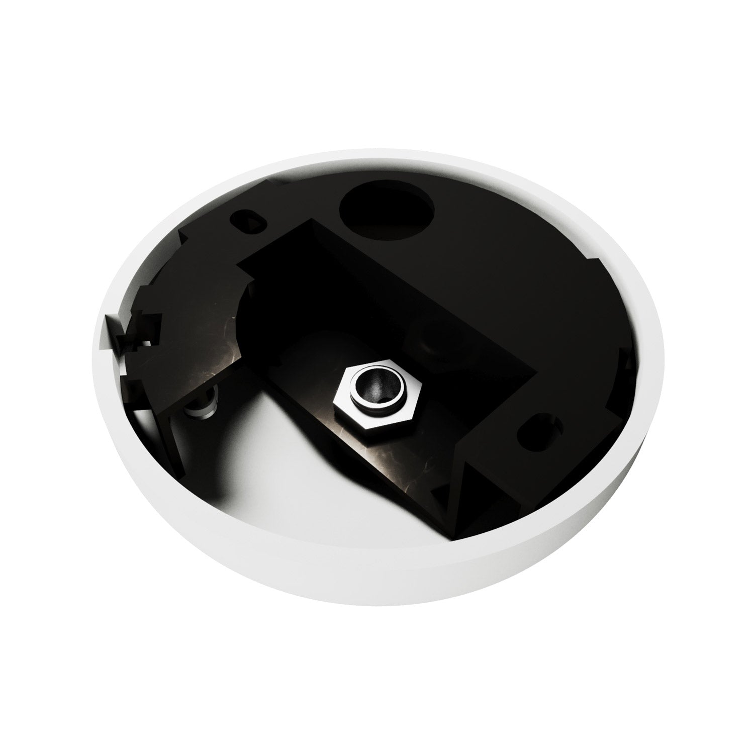 Kit rosone in silicone con foro centrale e predisposizione per foro laterale - Bianco