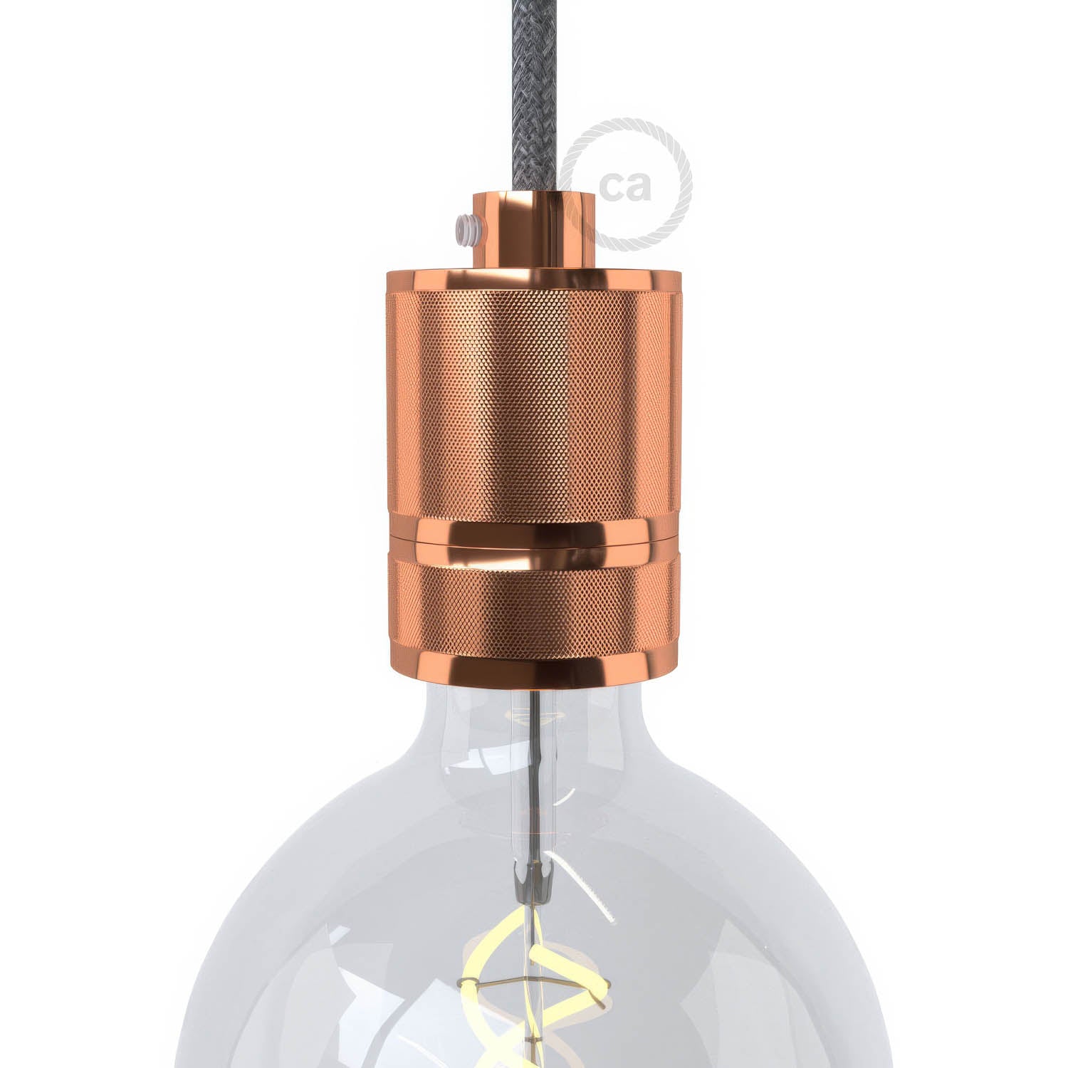 Knurled Aluminium Light Bulb Socket Kit - Copper – Creative Cables