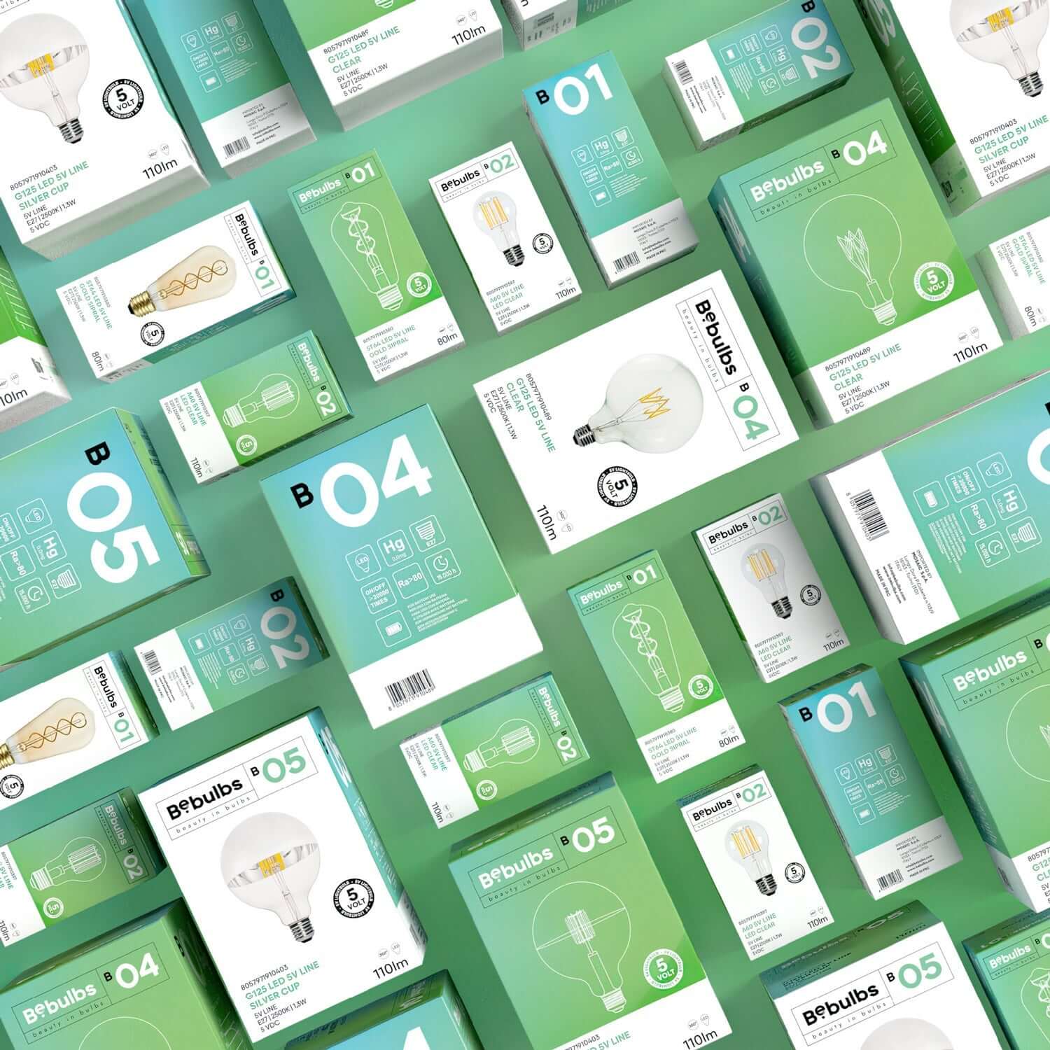 Lampadina LED Mezza Sfera Argento Linea 5V filamento corto Globo G125 1,3W 110Lm E27 2500K Dimmerabile - B05