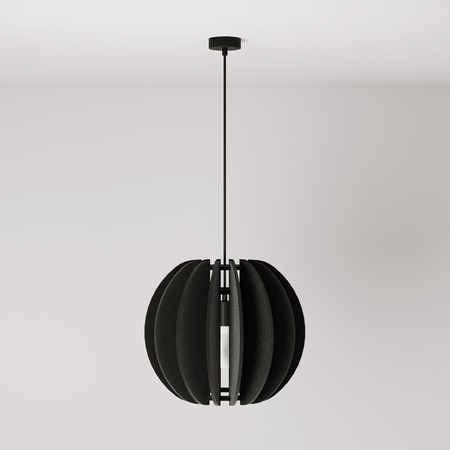 LAMPSHHADE - Pendant Lamp with Elliptical Shade - Black melange