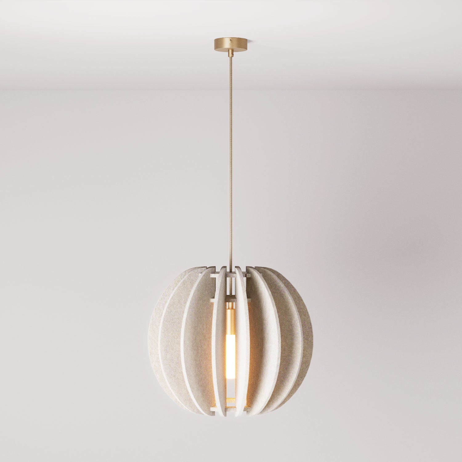 LAMPSHHADE - Pendant Lamp with Elliptical Shade - Dove gray melange