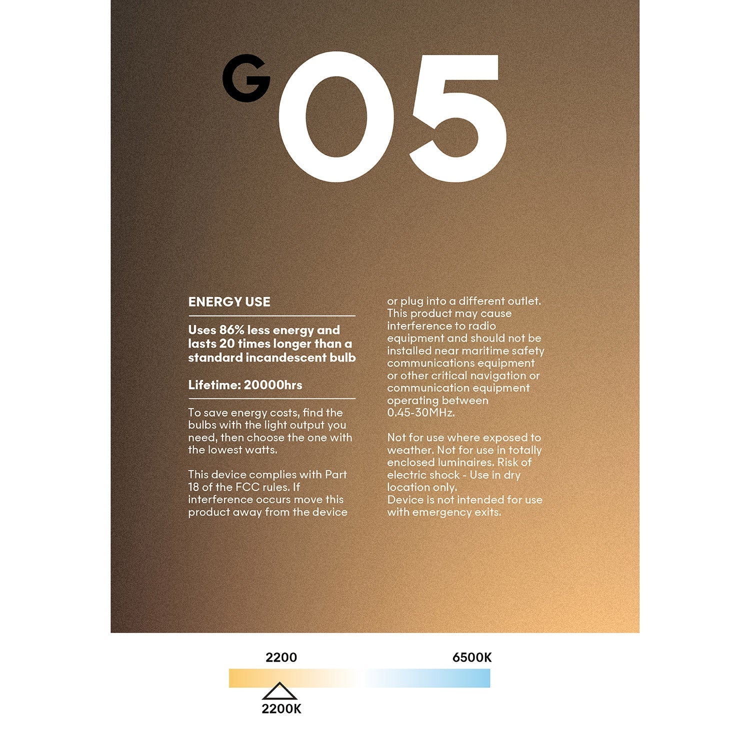 LED Clear Light Bulb Ghost Line CRI 90 G125 4W 300Lm E26 2200K Dimmable - G05