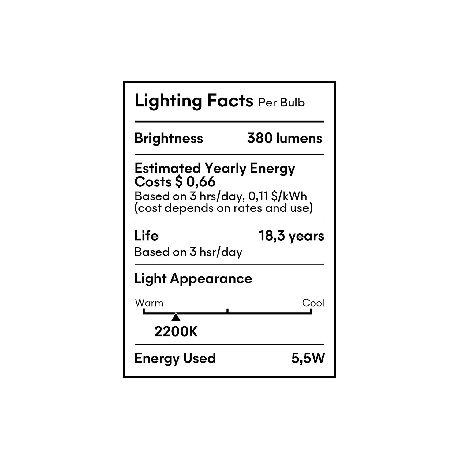LED Clear Light Bulb Ghost Line CRI 90 G200 5,5W 380Lm E26 2200K Dimmable - G06