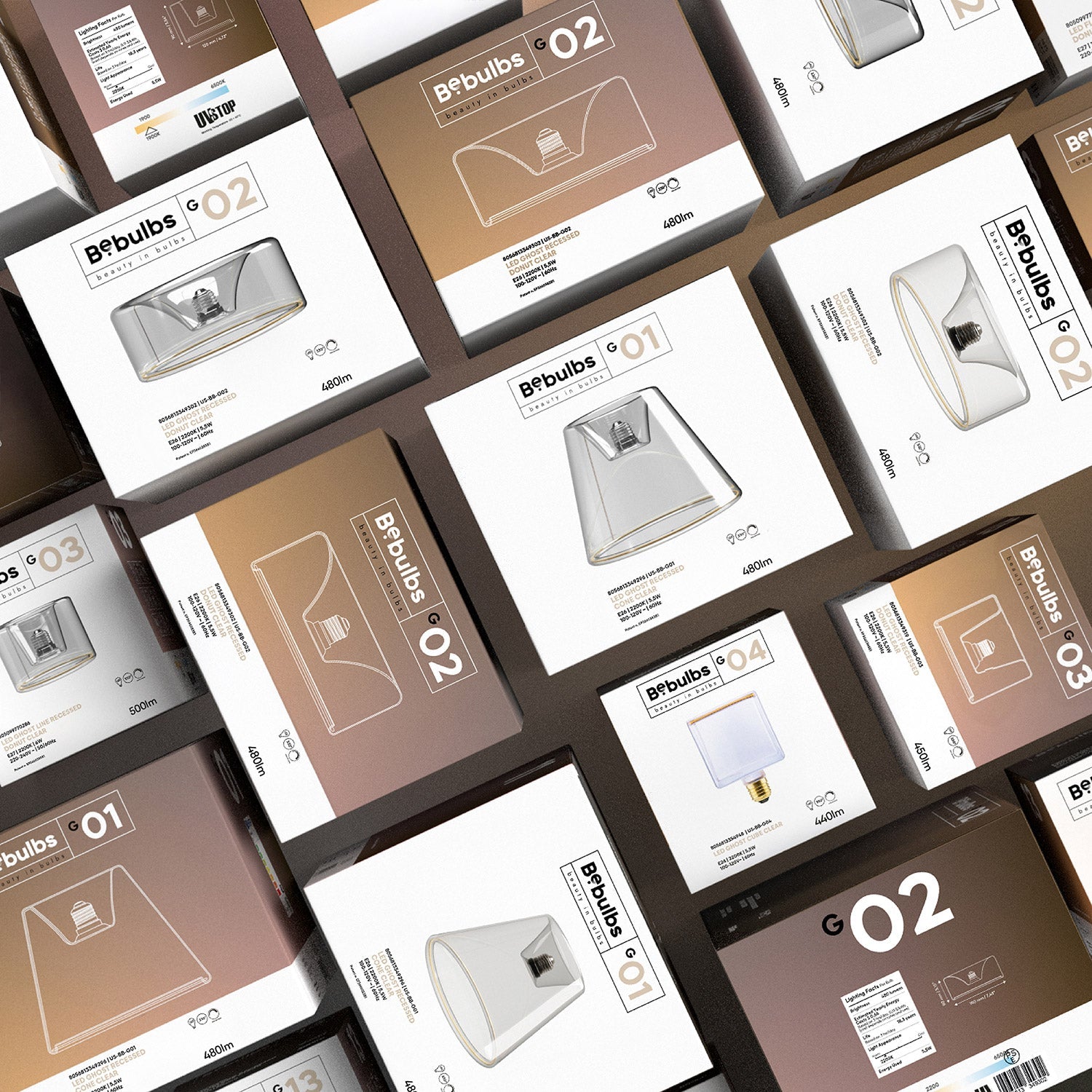 LED Clear Light Bulb Ghost Line CRI 90 Recessed Cone 5,5W 480Lm E26 2200K Dimmable - G01