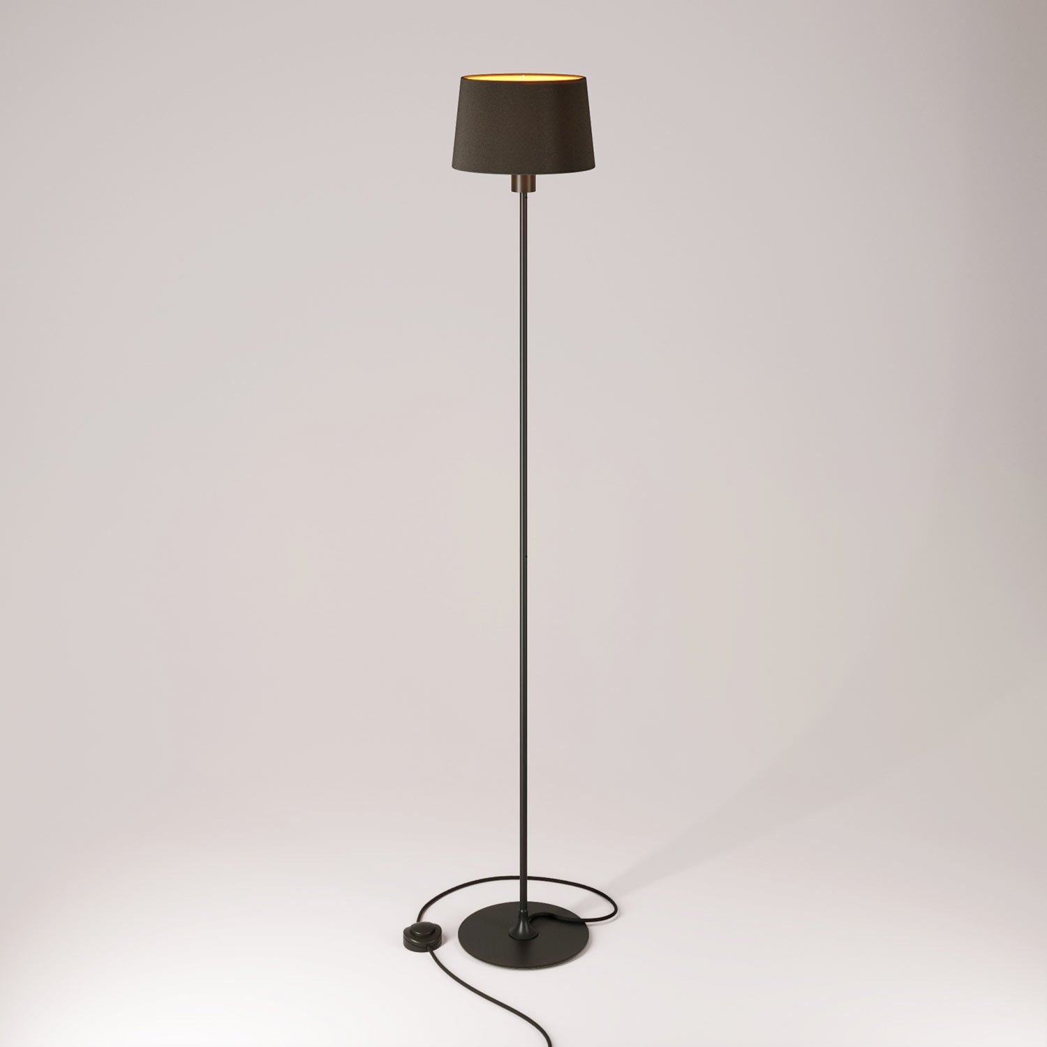 Metal floor lamp with fabric shade - Black – Creative Cables