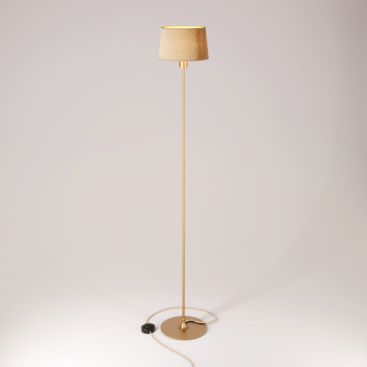MAG-Y floor lamp with Athena fabric shade - Brushed bronze