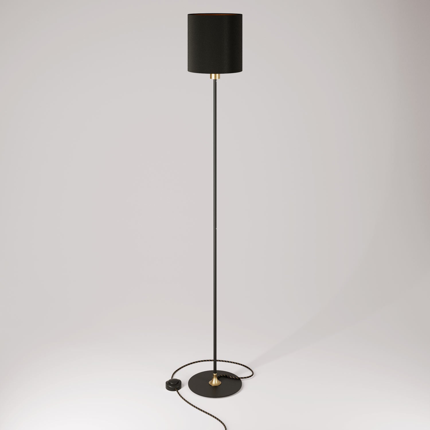 MAG-Y floor lamp with cylindrical M shade - Brushed bronze