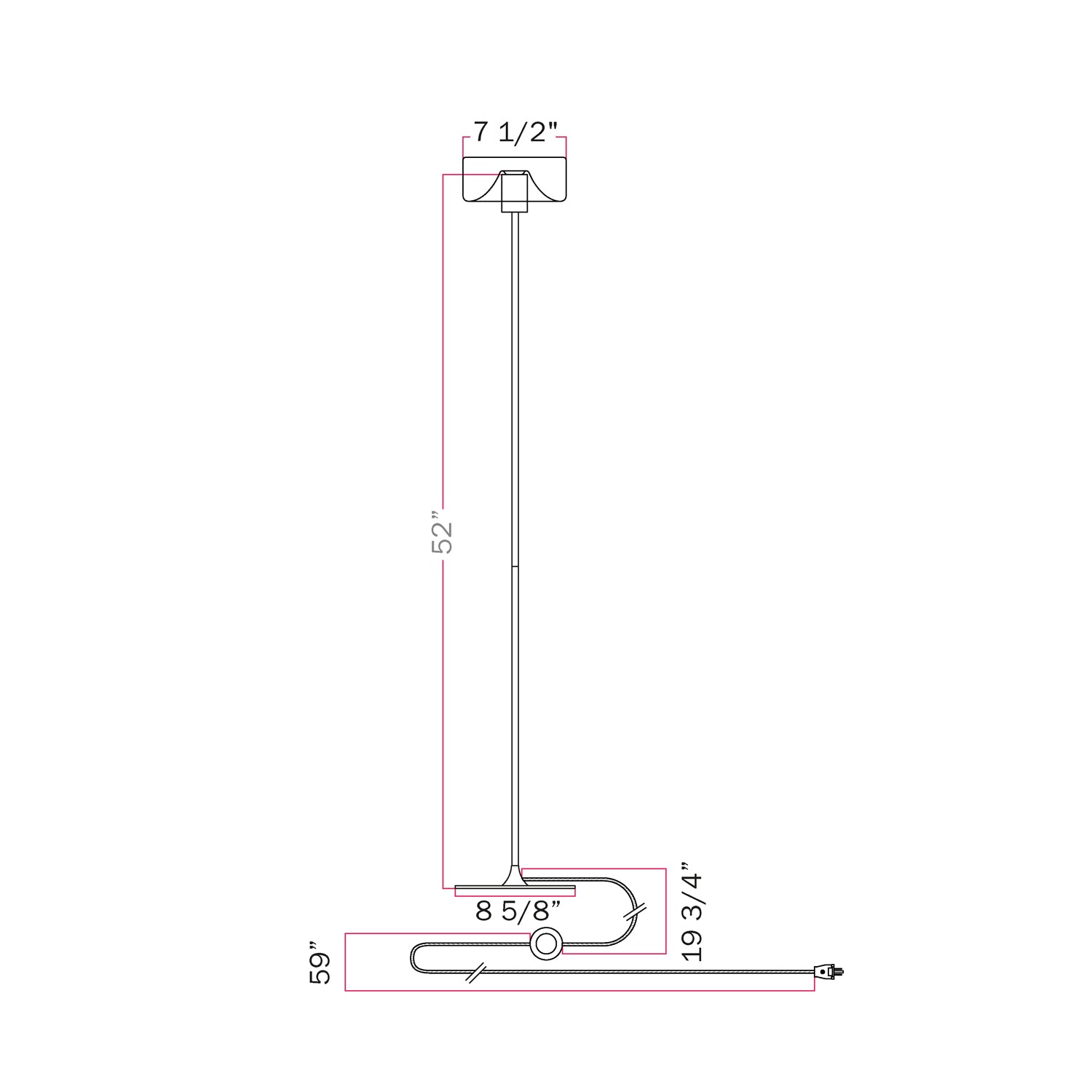 MAG-Y floor lamp with round metal base and Ghost LED bulb - Matt white