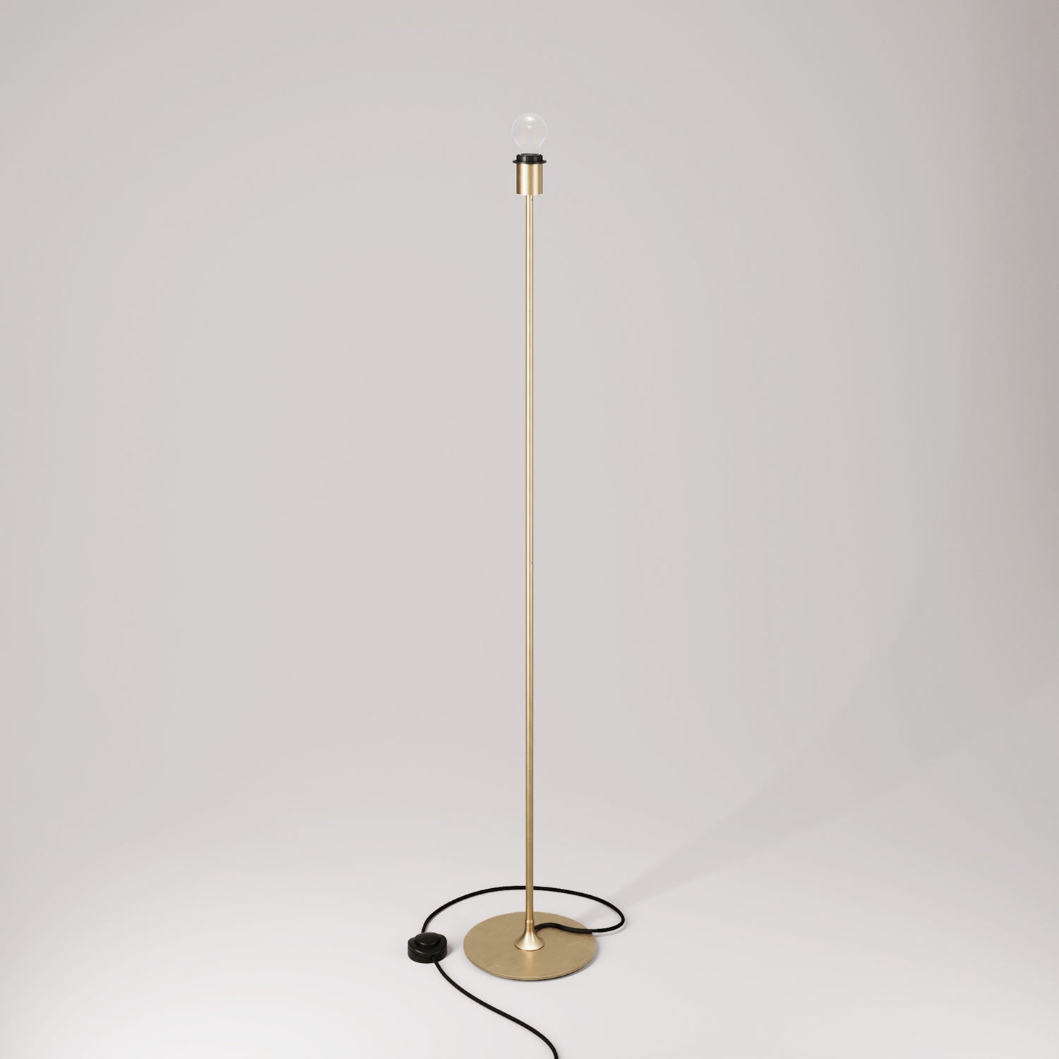 MAG-Y floor lamp with round metal base with fitting for lampshade - Brushed bronze