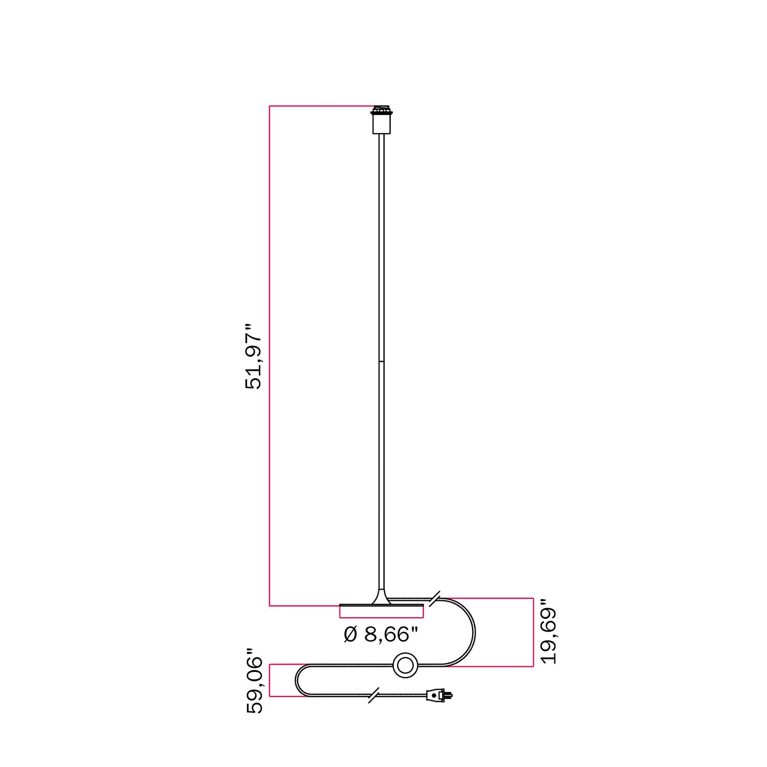 MAG-Y floor lamp with round metal base with fitting for lampshade - Matt white