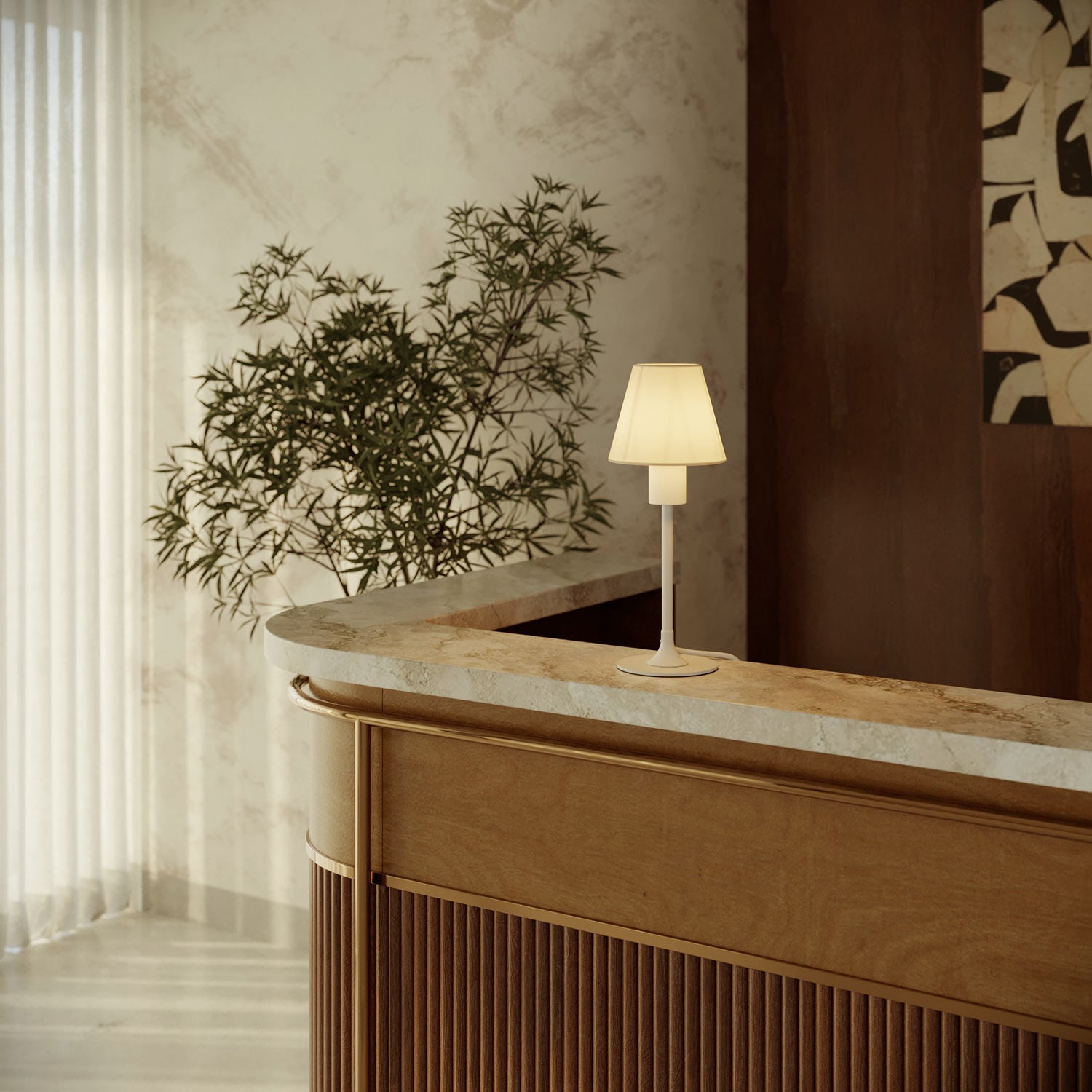 MAG-Y metal table lamp with fitting for lampshade - Matt white