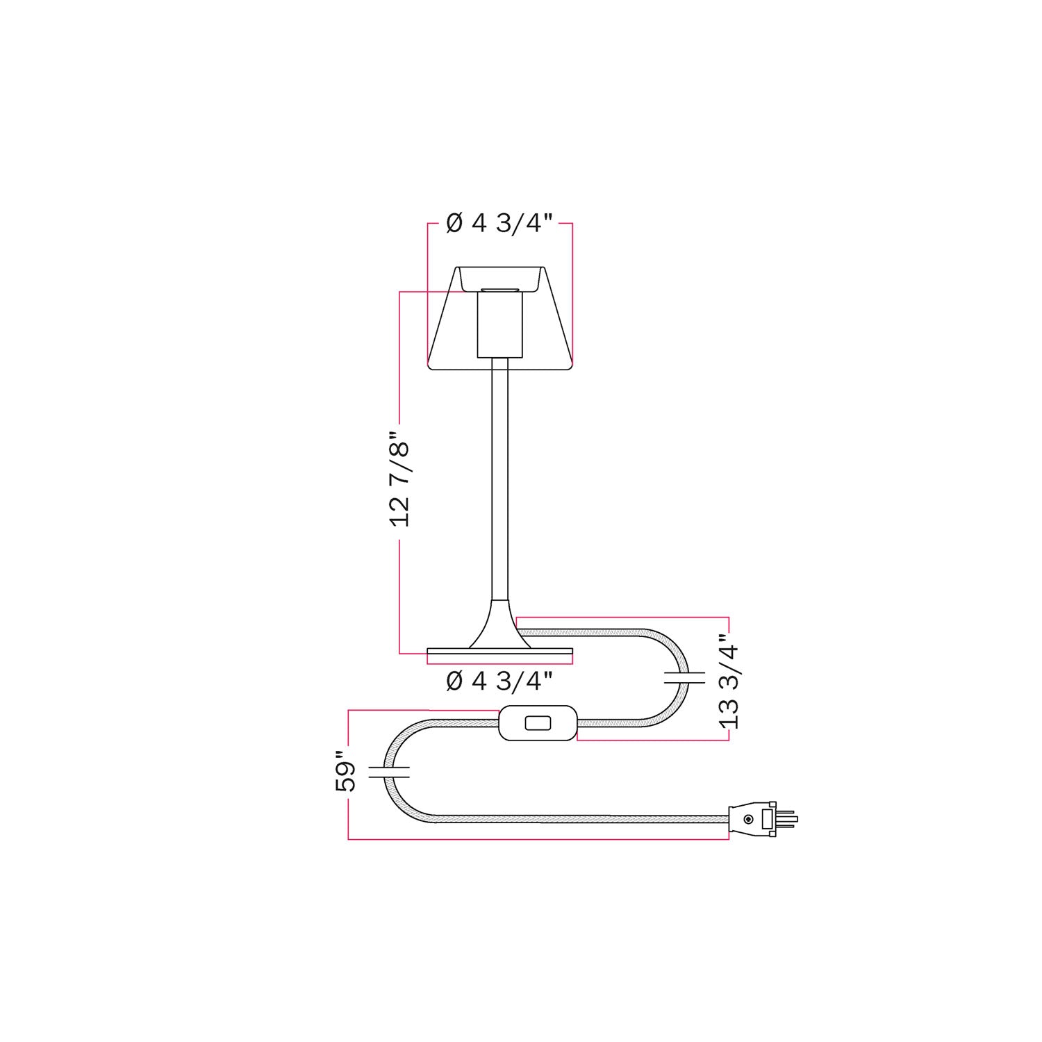 MAG-Y table lamp with round metal base and transparent Ghost Mini Cone bulb - Brushed bronze