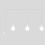 Modulair Outdoor Lamp, suitable for wet locations, with 3 drops and Unbreak-a-Ball unbreakable shades - White