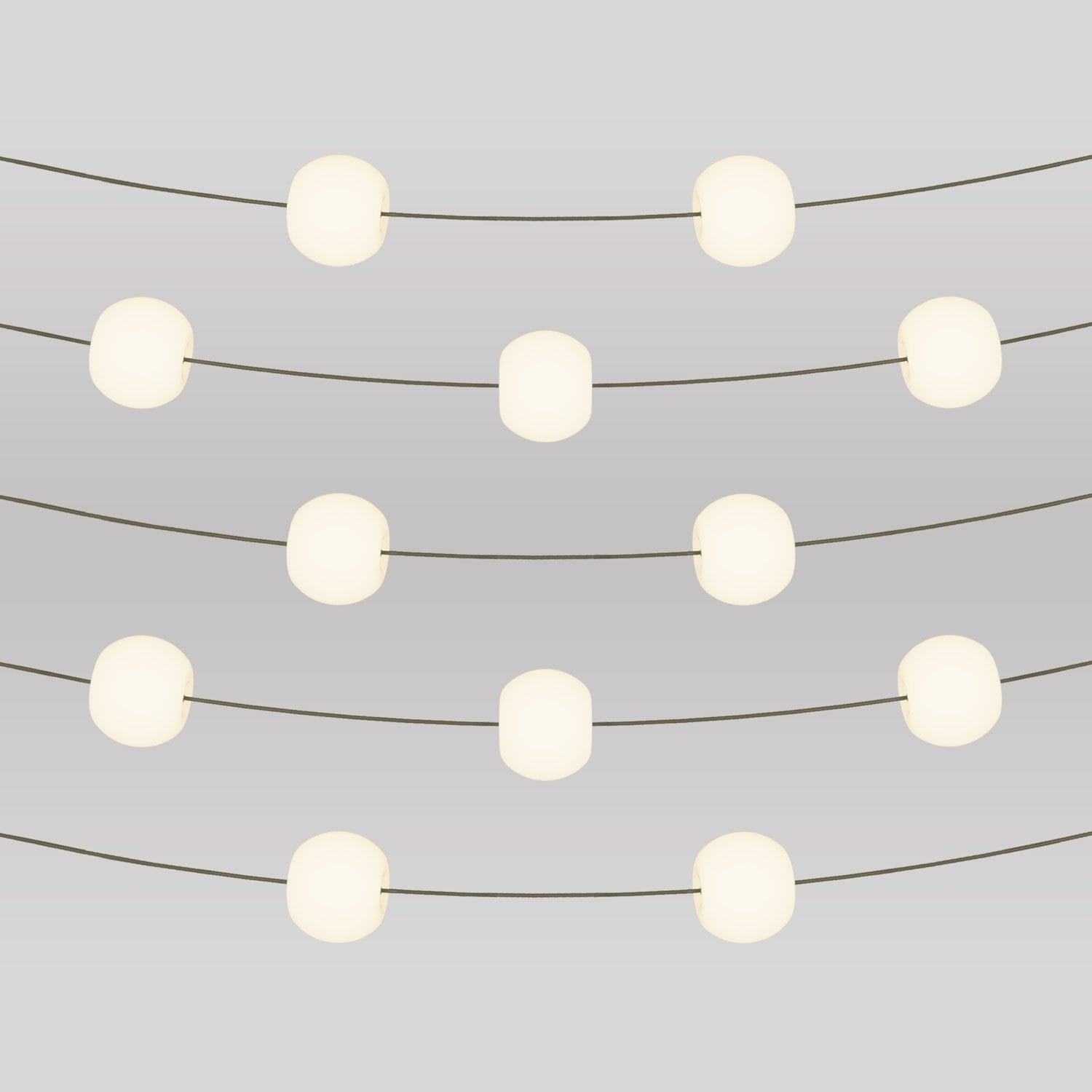 Outdoor 12-Light String Light for wet locations Olive Green, Power supply with US plug - Marina12 Cherry