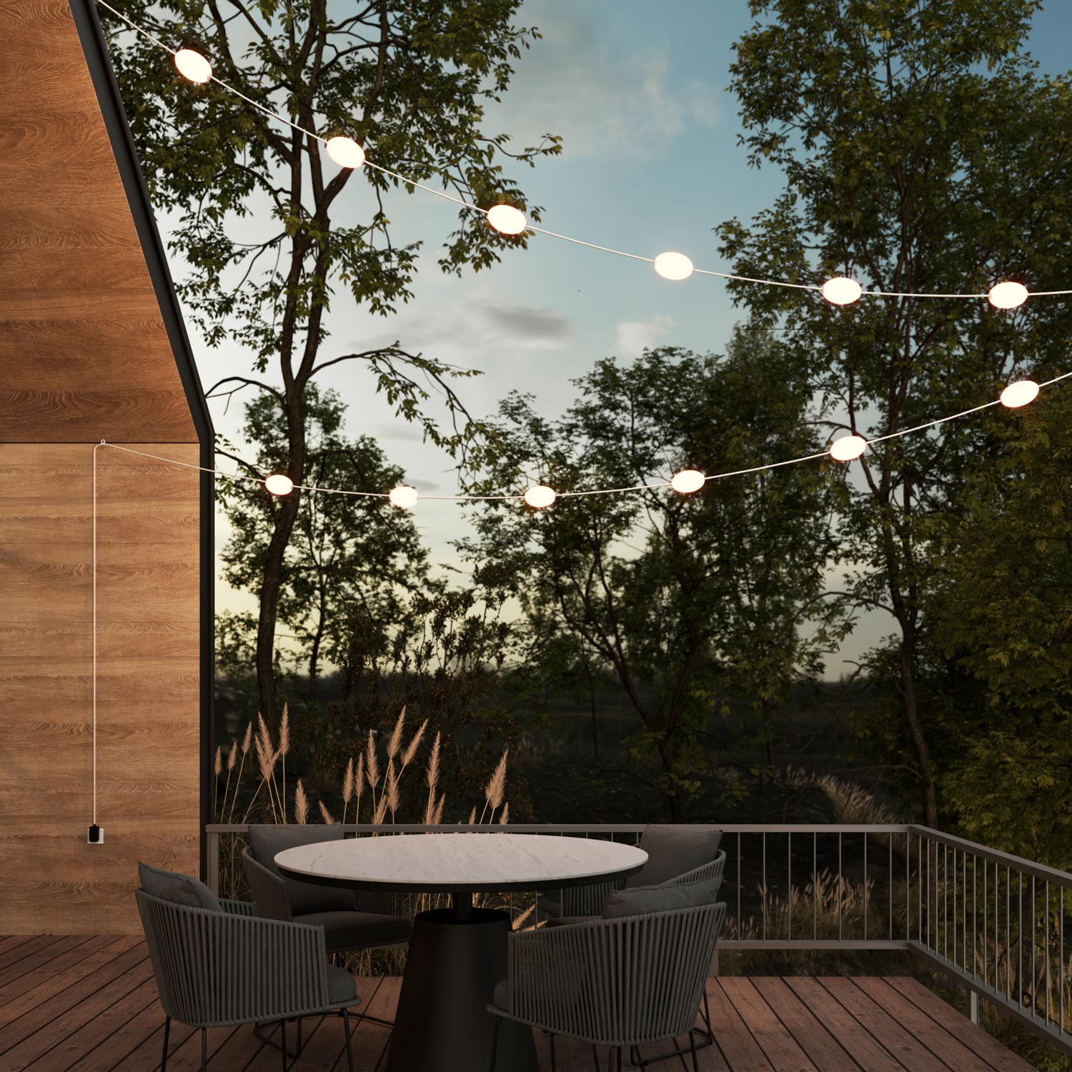 Outdoor 12-Light String Light for wet locations White Sand, Power supply with US plug - Marina12