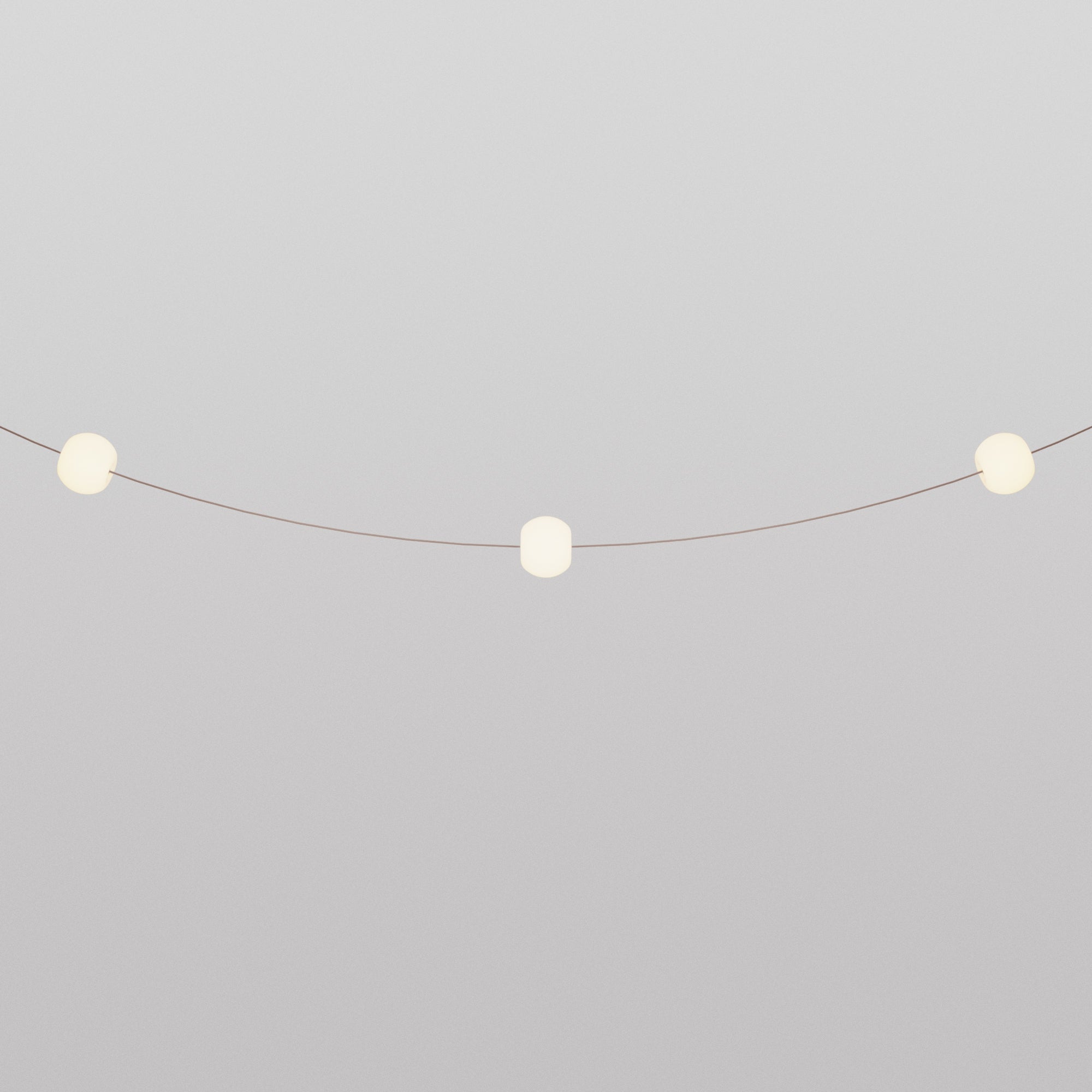 Outdoor 3-Light String Light for wet locations Desert Brown, Power supply with US plug - Marina3 Cherry 140 cm