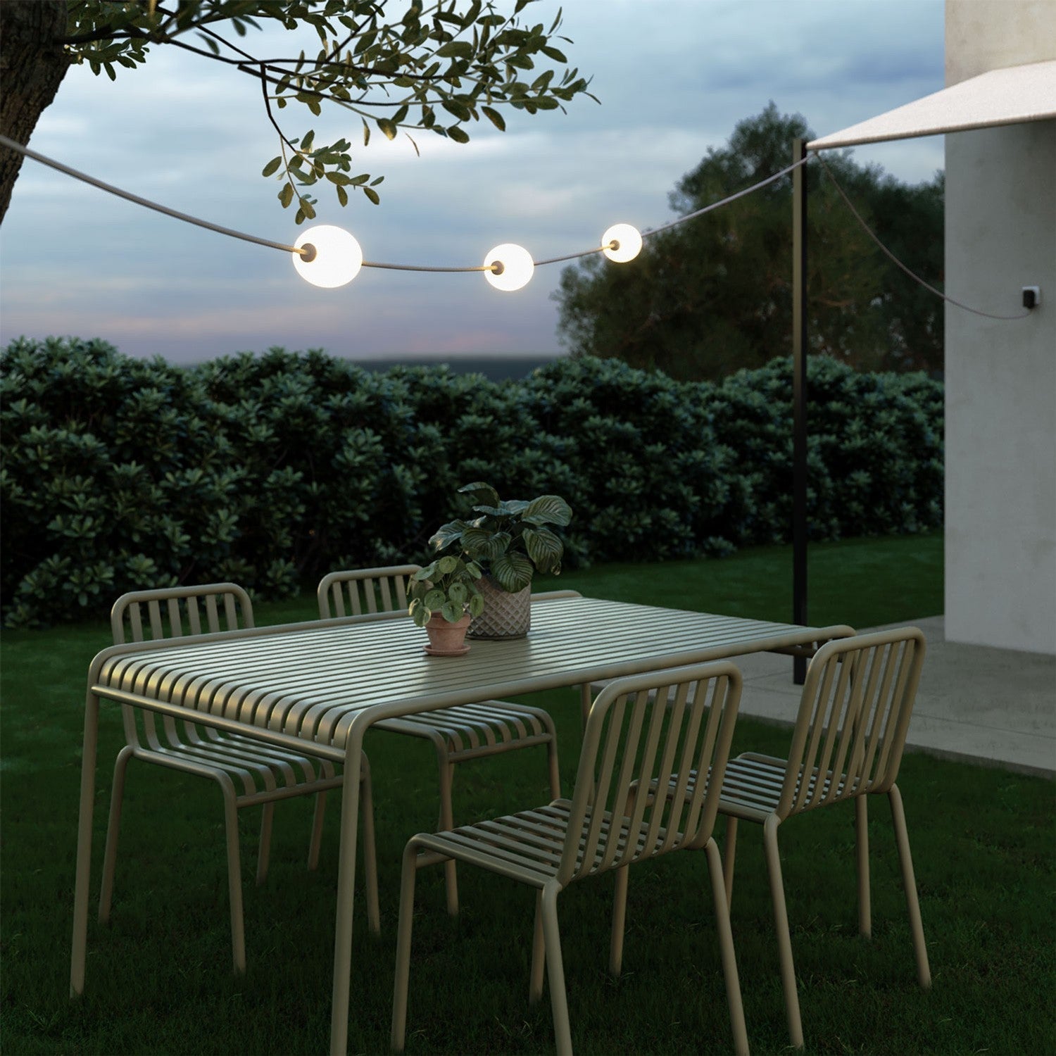Outdoor 3-Light String Light for wet locations Gray, Power supply with US plug - Marina3