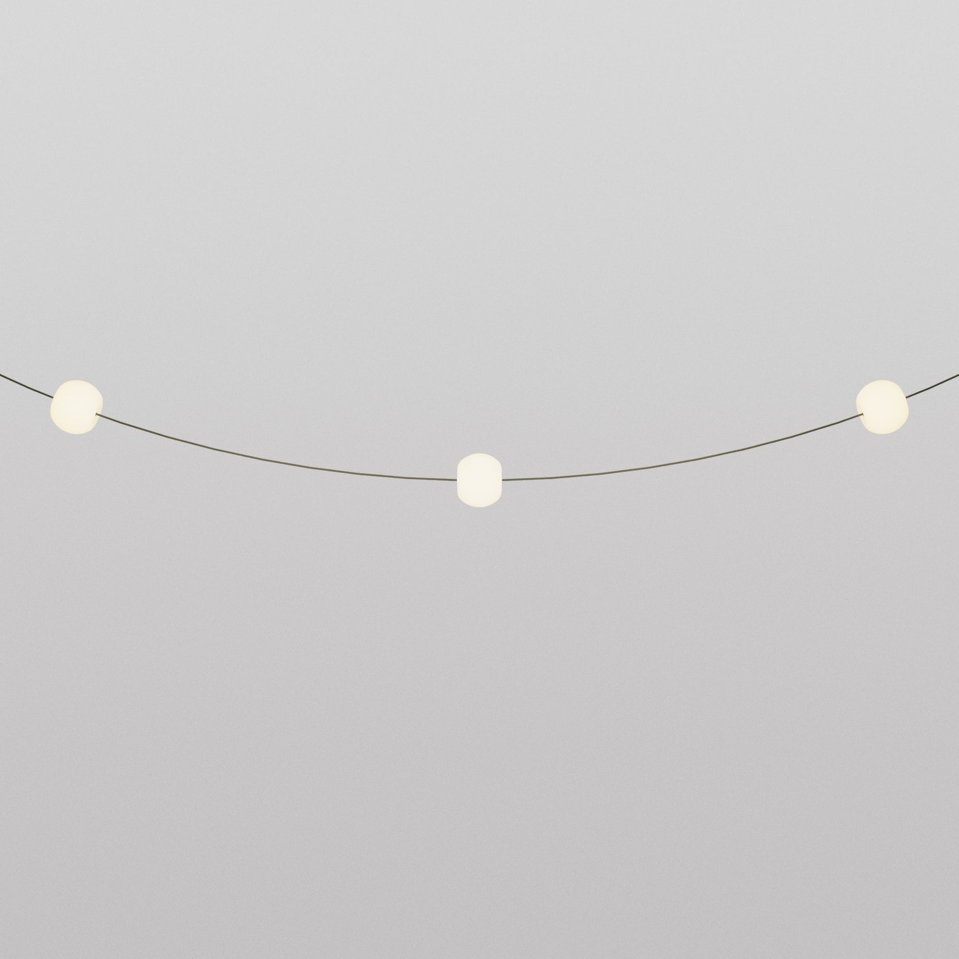 Outdoor 3-Light String Light for wet locations Olive Green, Power supply with US plug - Marina3 Cherry 140 cm